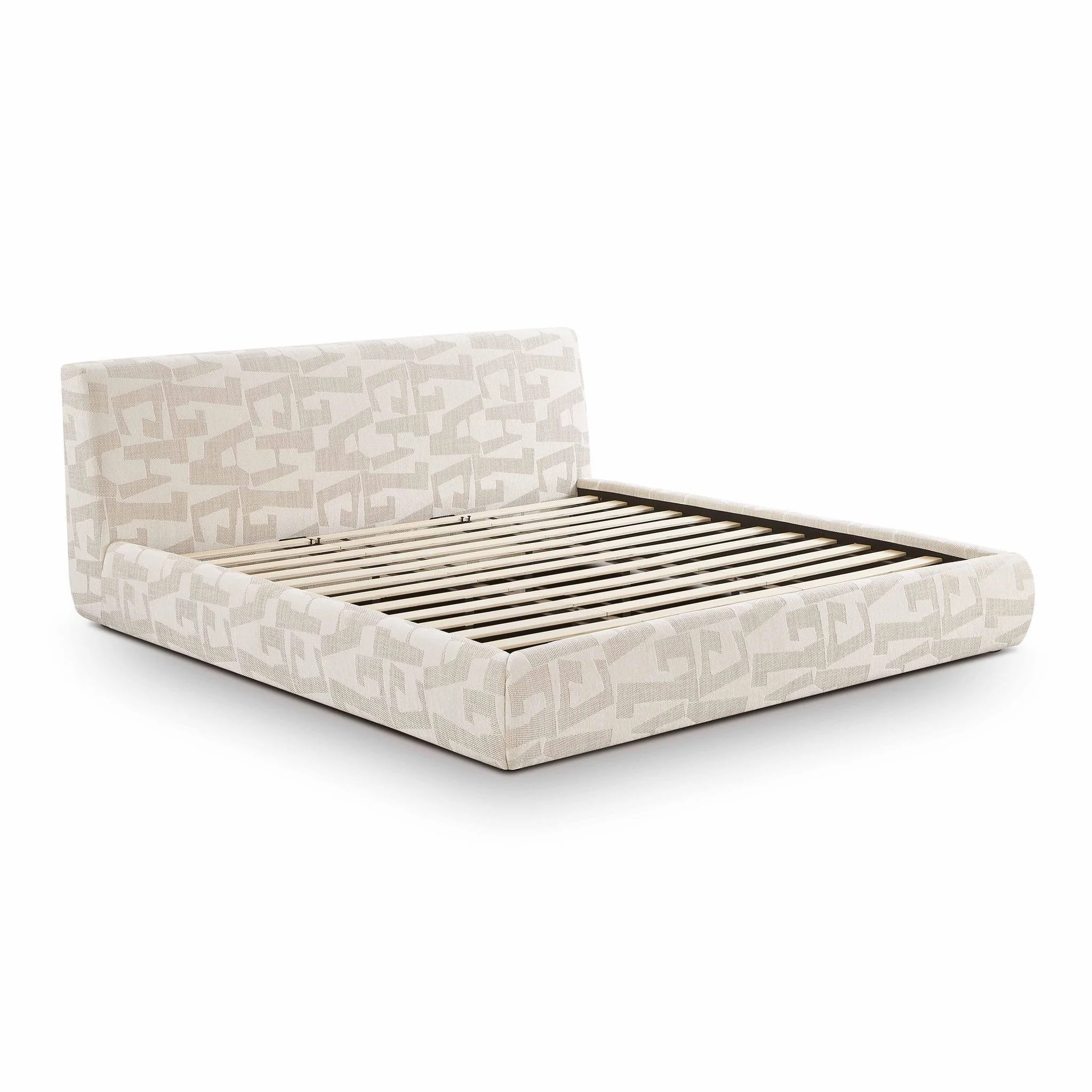 Isla Cream Jacquard Pattern King Bed - Image 5