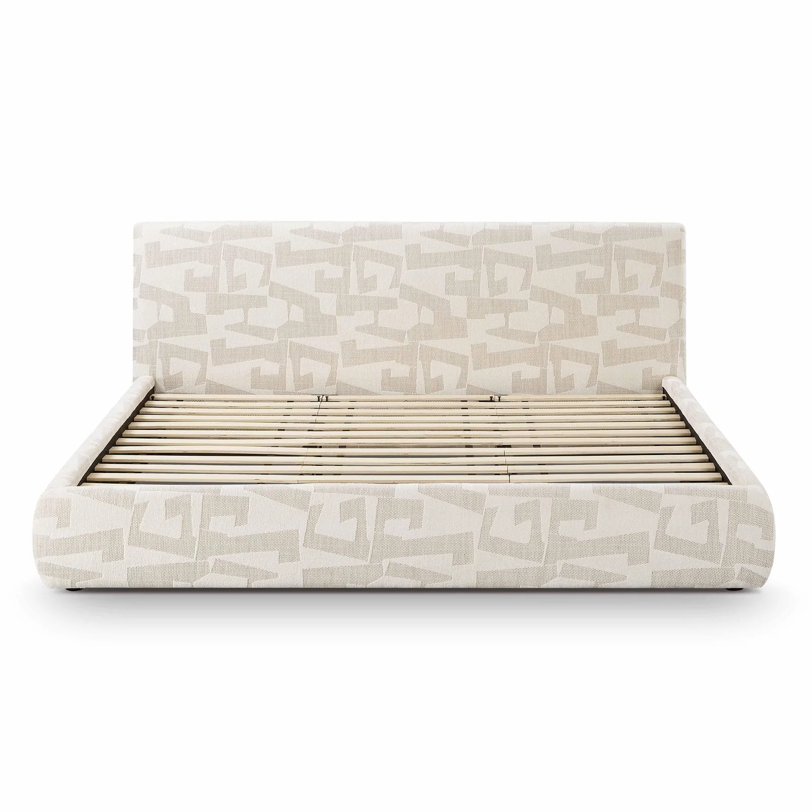 Isla Cream Jacquard Pattern King Bed - Image 6