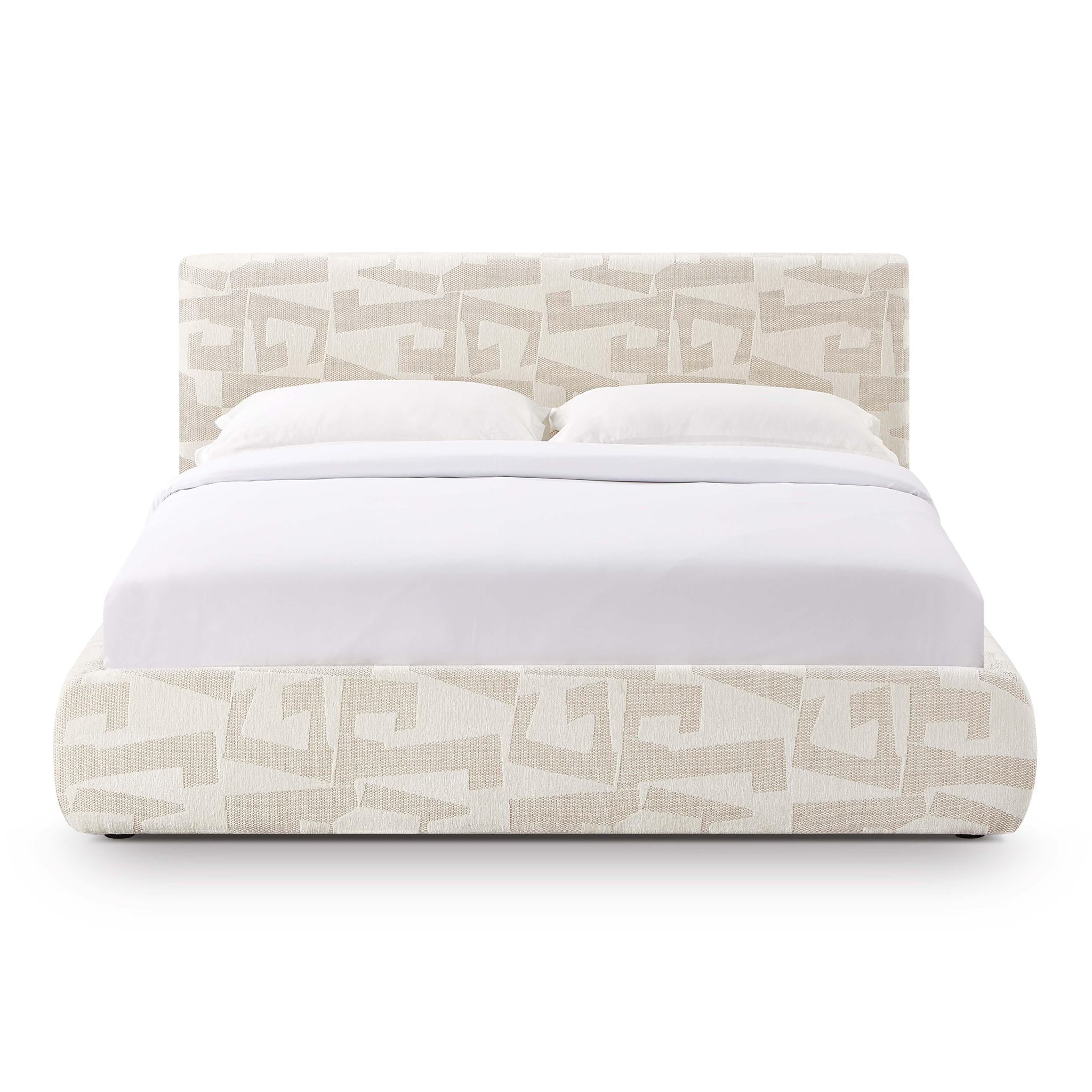 Isla Cream Jacquard Pattern Queen Bed - Image 3