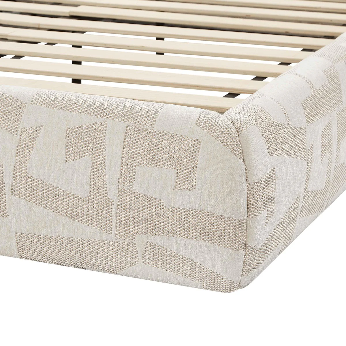 Isla Cream Jacquard Pattern Queen Bed - Image 8