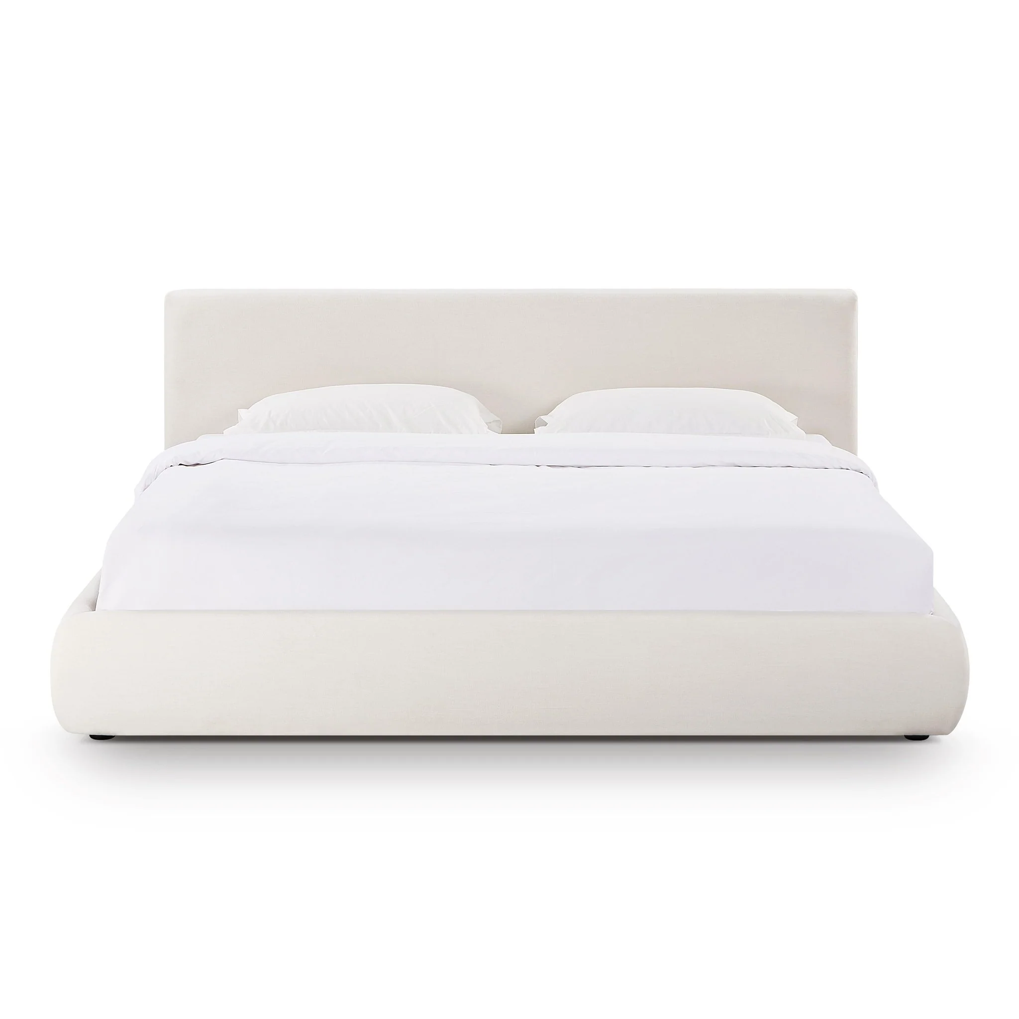 Isla Cream Upcycled Linen King Bed - Image 3