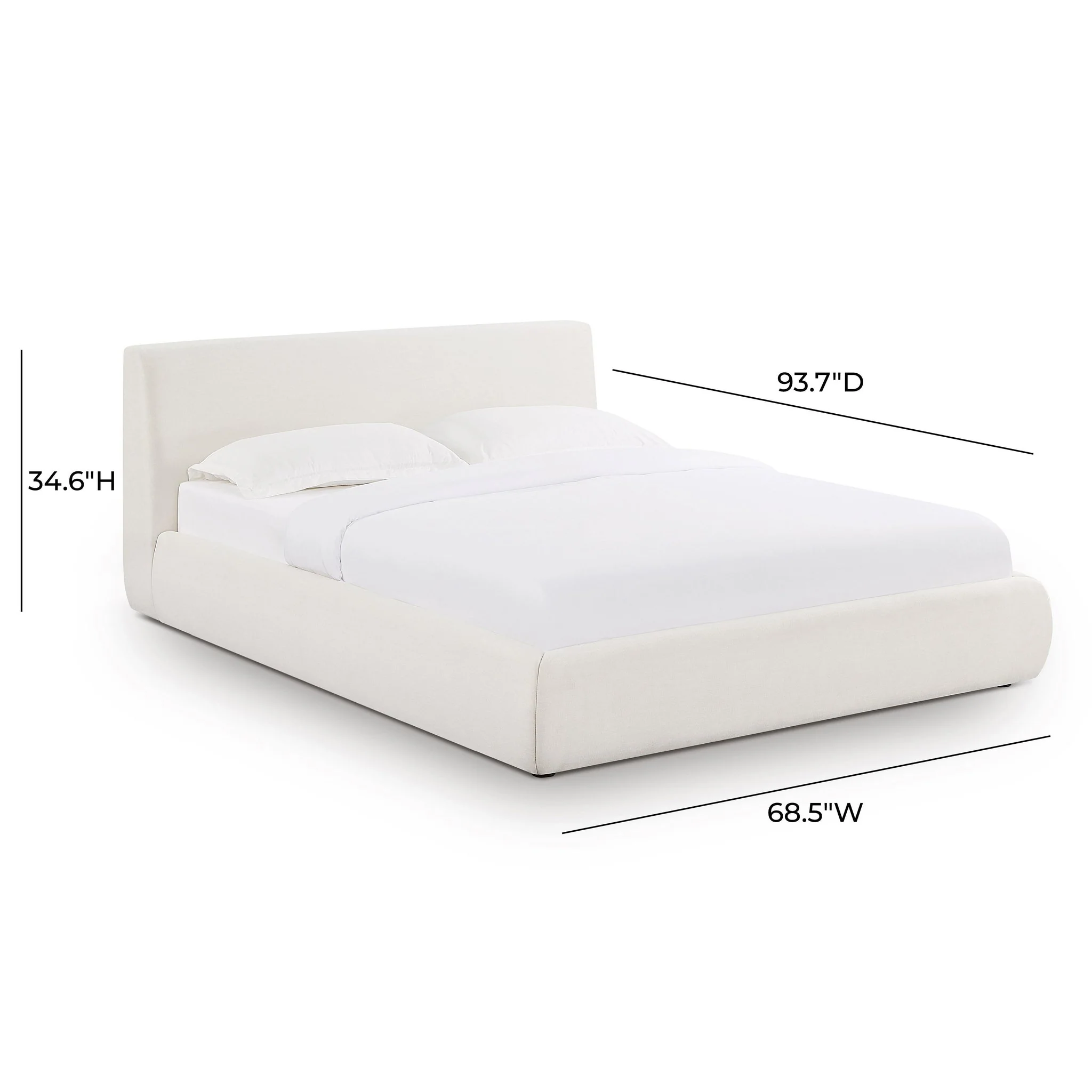 Isla Cream Upcycled Linen Queen Bed - Image 10
