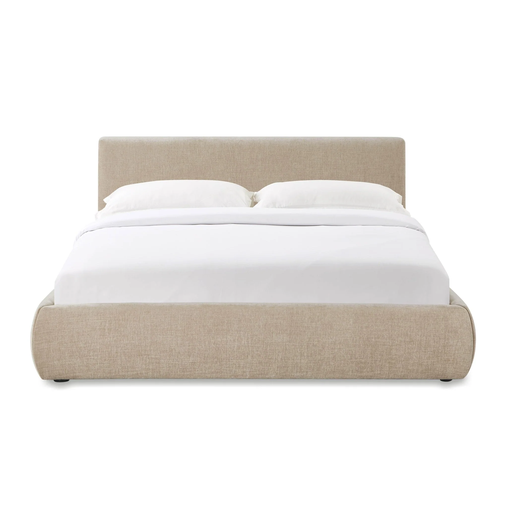 Isla Taupe Textured Velvet Queen Bed - Image 3
