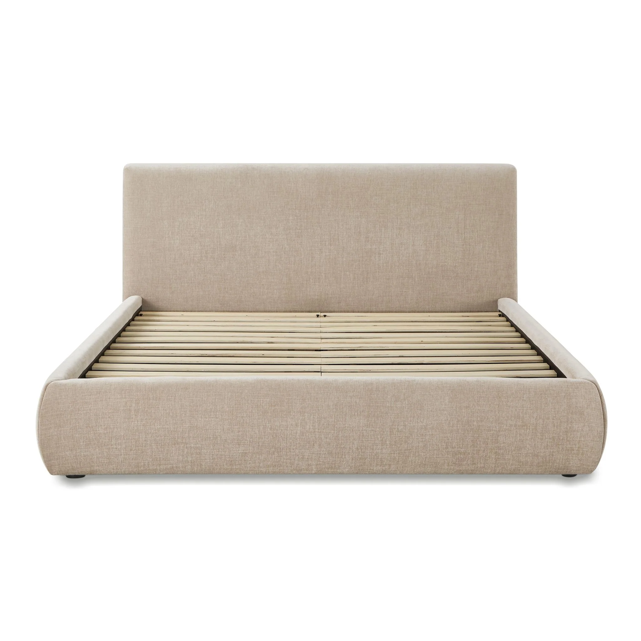 Isla Taupe Textured Velvet Queen Bed - Image 6