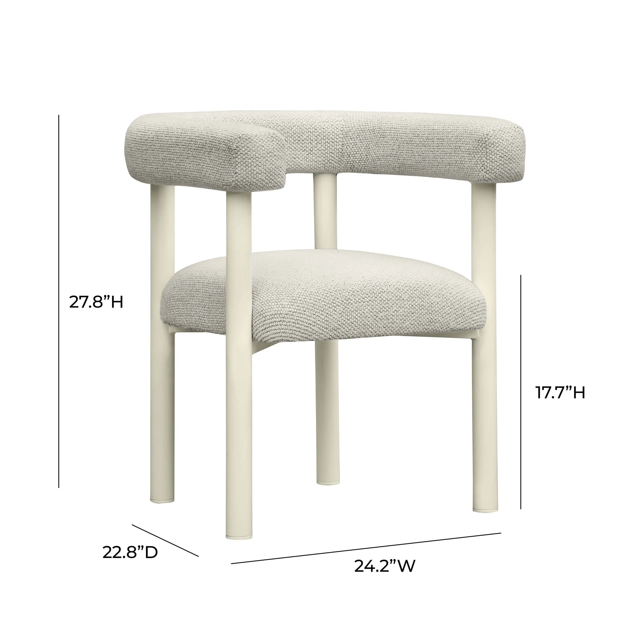 Jackie Cream Outdoor Textured Dining Chair - Image 6
