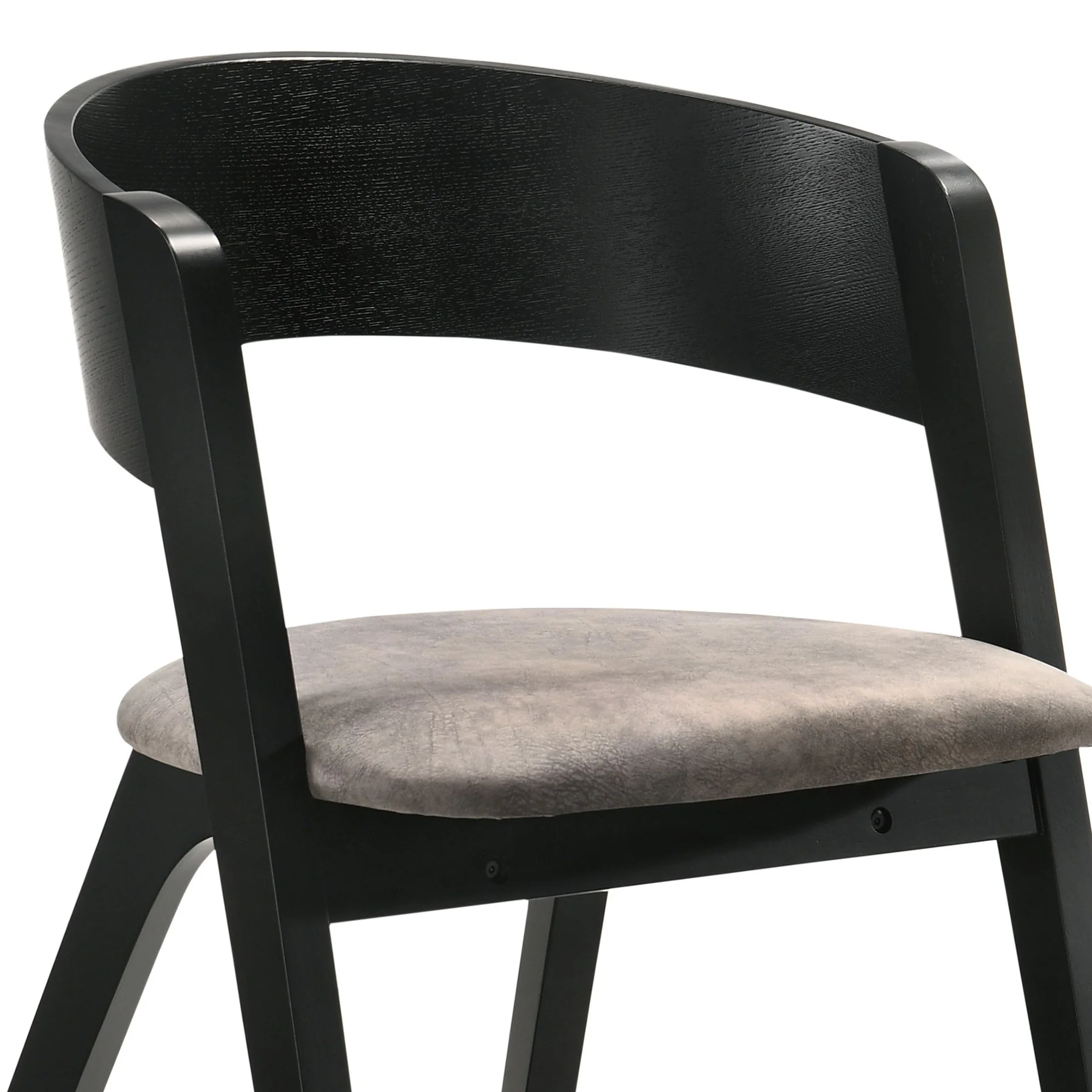 Jackie Mid-Century Upholstered Dining Chairs in Black finish - Set of 2 - Image 5