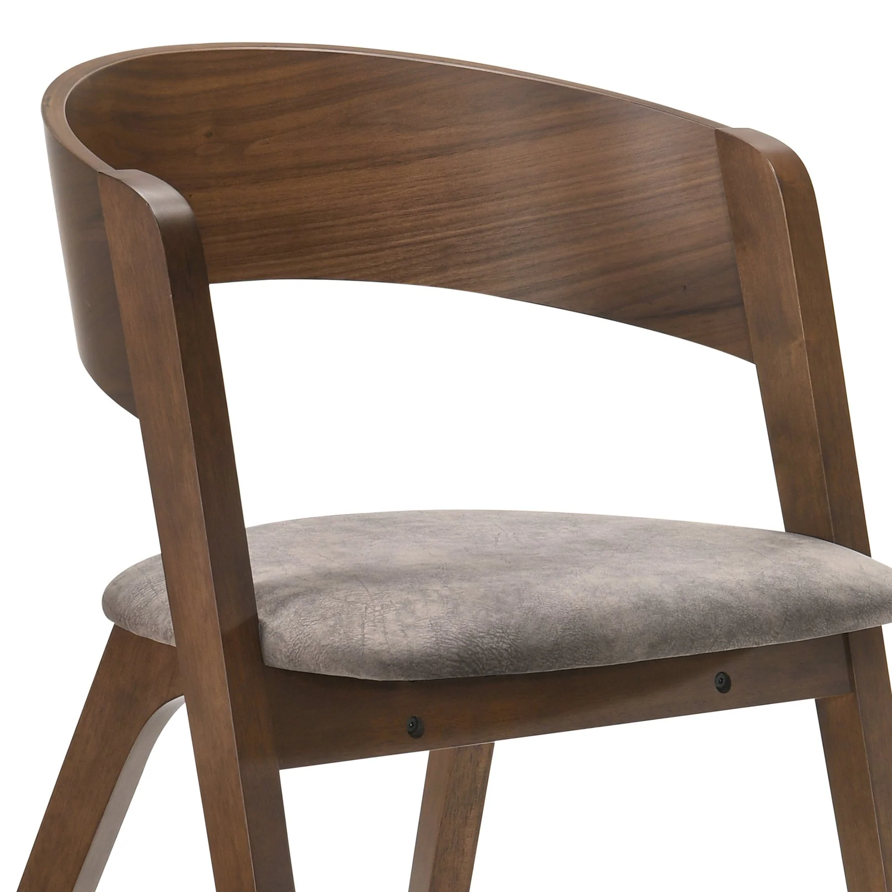 Jackie Mid-Century Upholstered Dining Chairs in Walnut finish - Set of 2 - Image 5