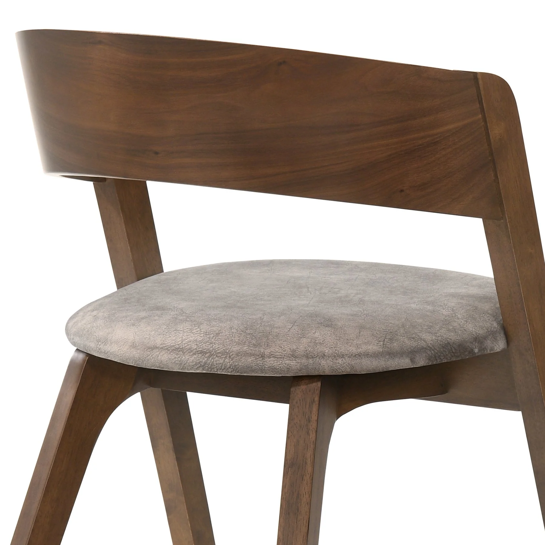 Jackie Mid-Century Upholstered Dining Chairs in Walnut finish - Set of 2 - Image 6