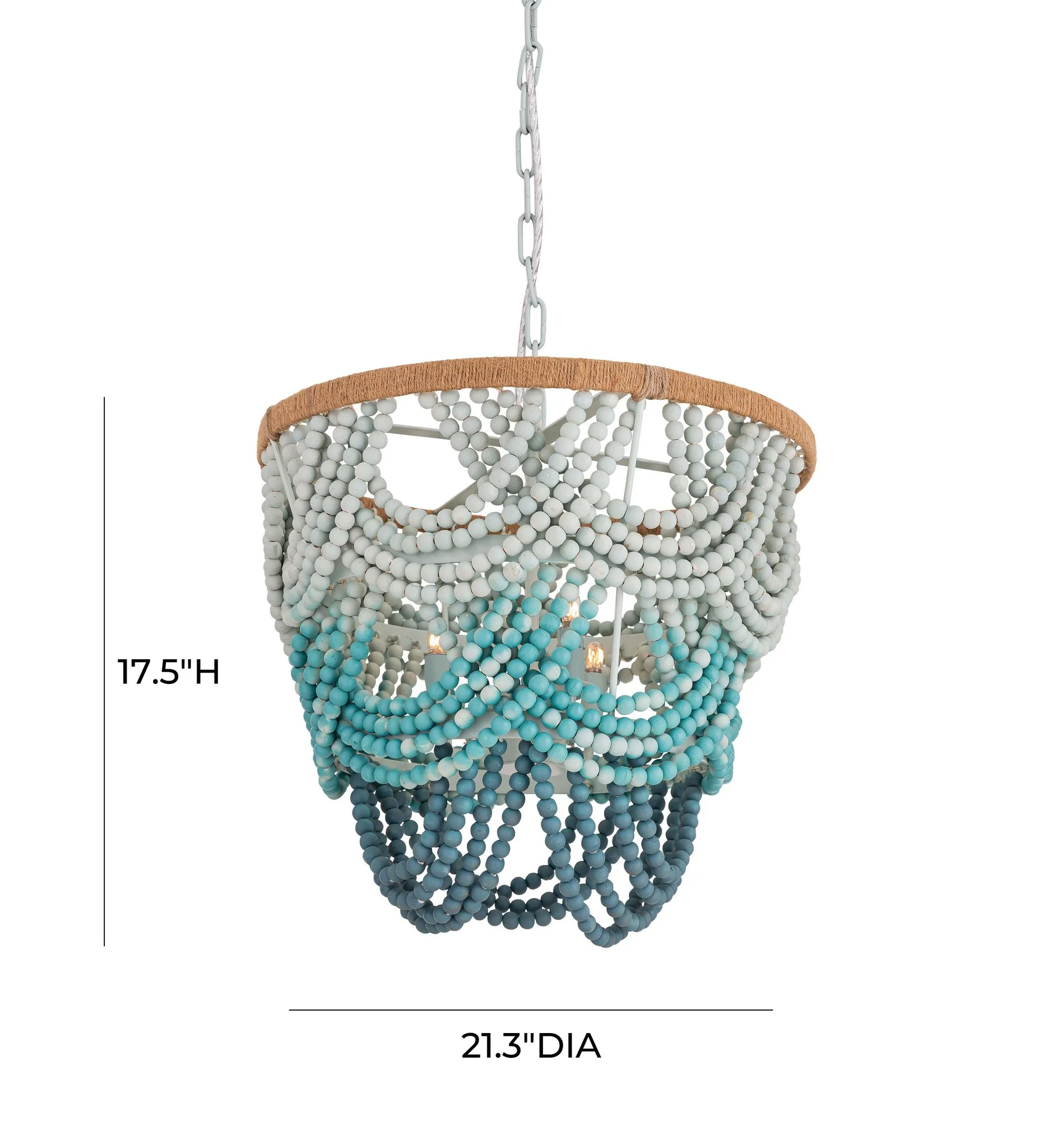 Jade Beaded Chandelier - Image 7