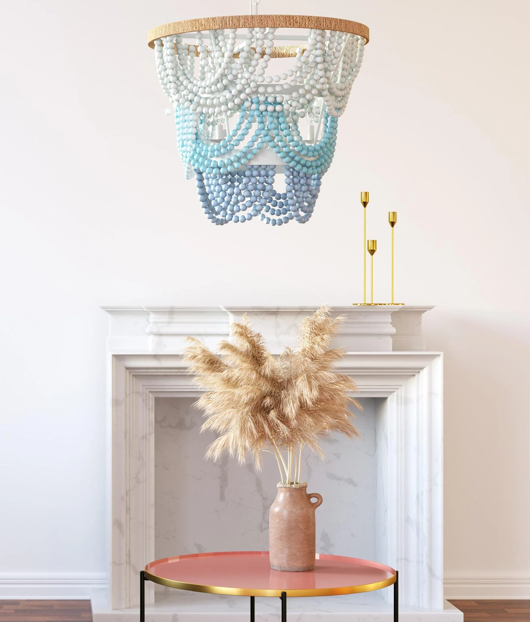 Jade Beaded Chandelier - Image 8