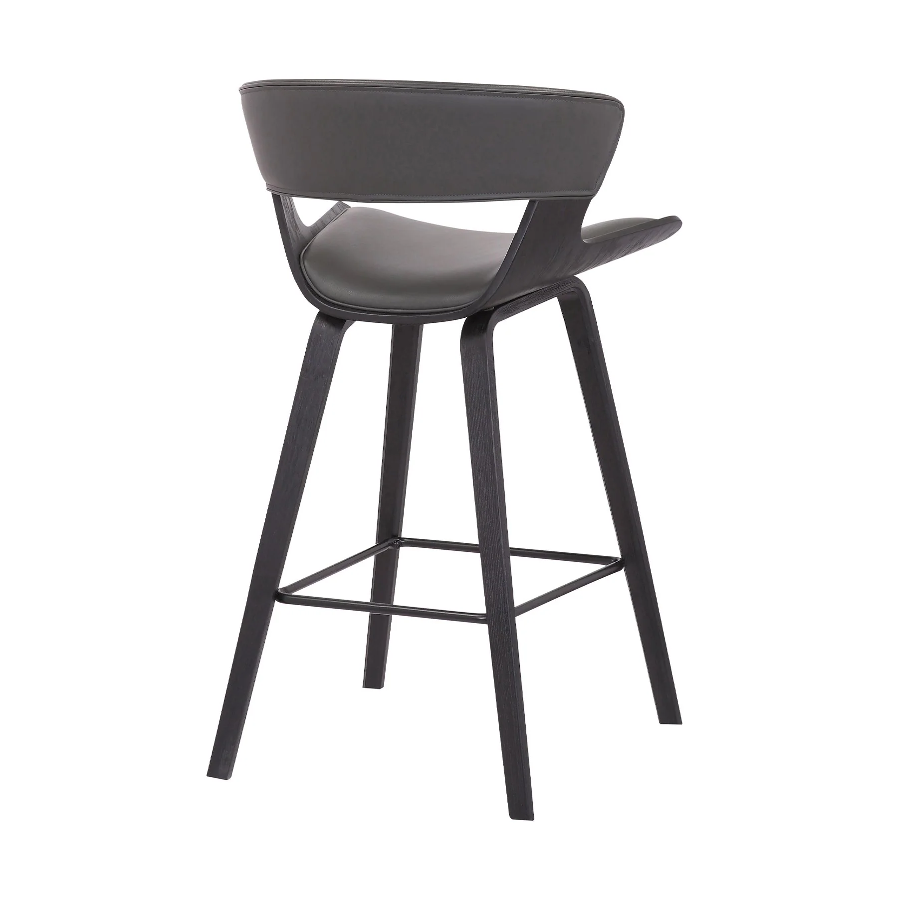 Jagger Modern 26" Black Wood and Gray Faux Leather Counter Height Barstool - Image 4