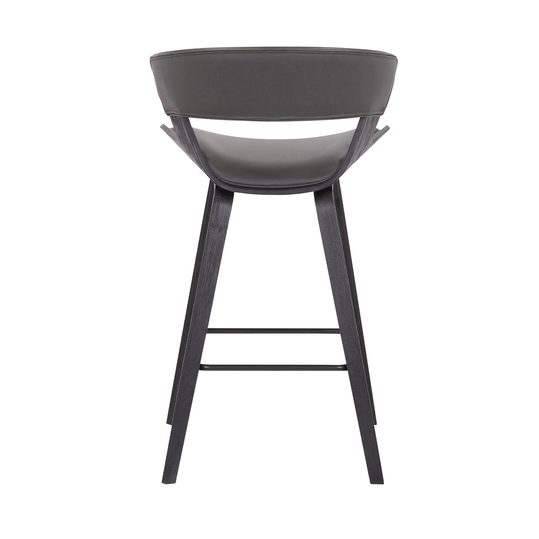 Jagger Modern 26" Black Wood and Gray Faux Leather Counter Height Barstool - Image 5