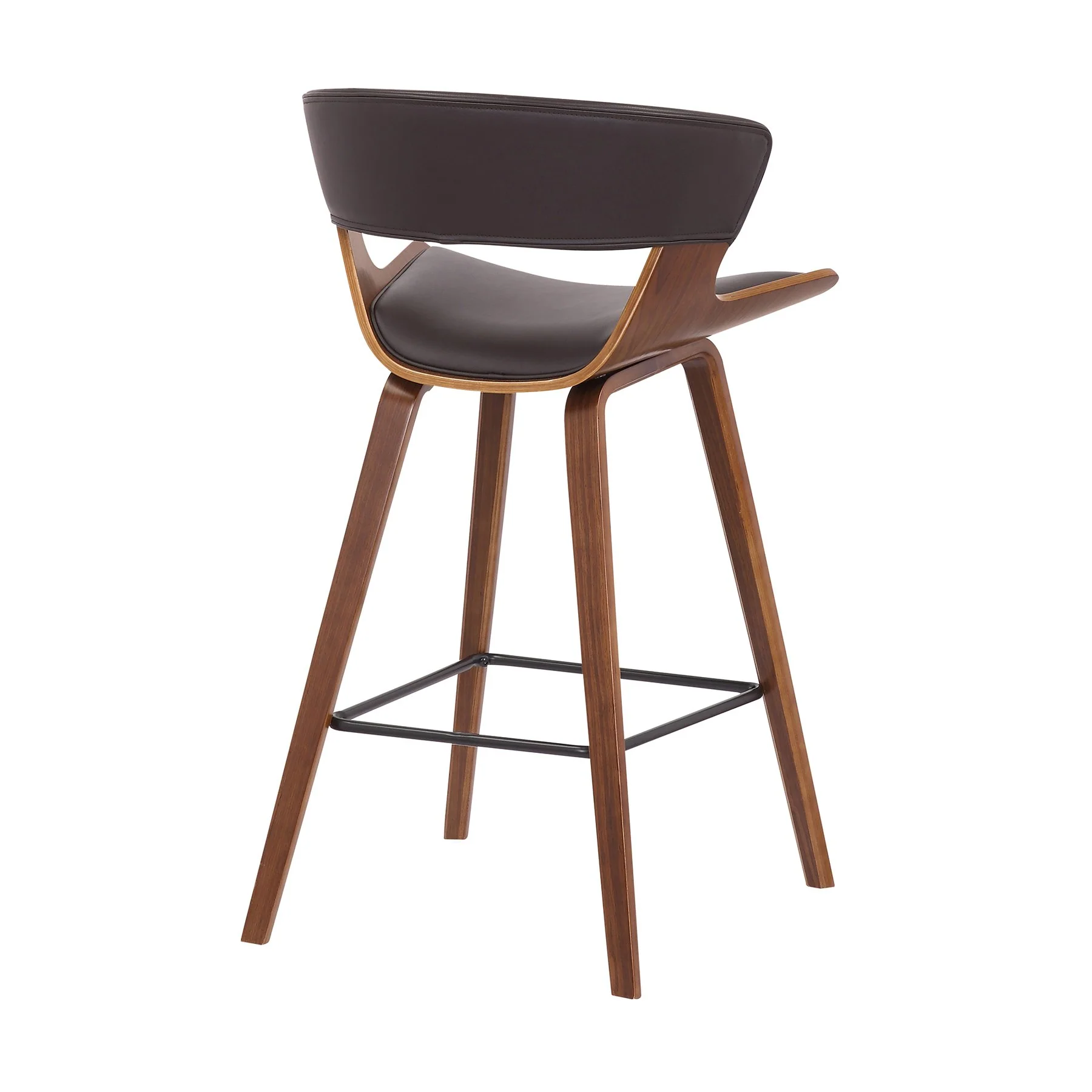 Jagger Modern 26" Wood and Black Faux Leather Counter Height Barstool - Image 4