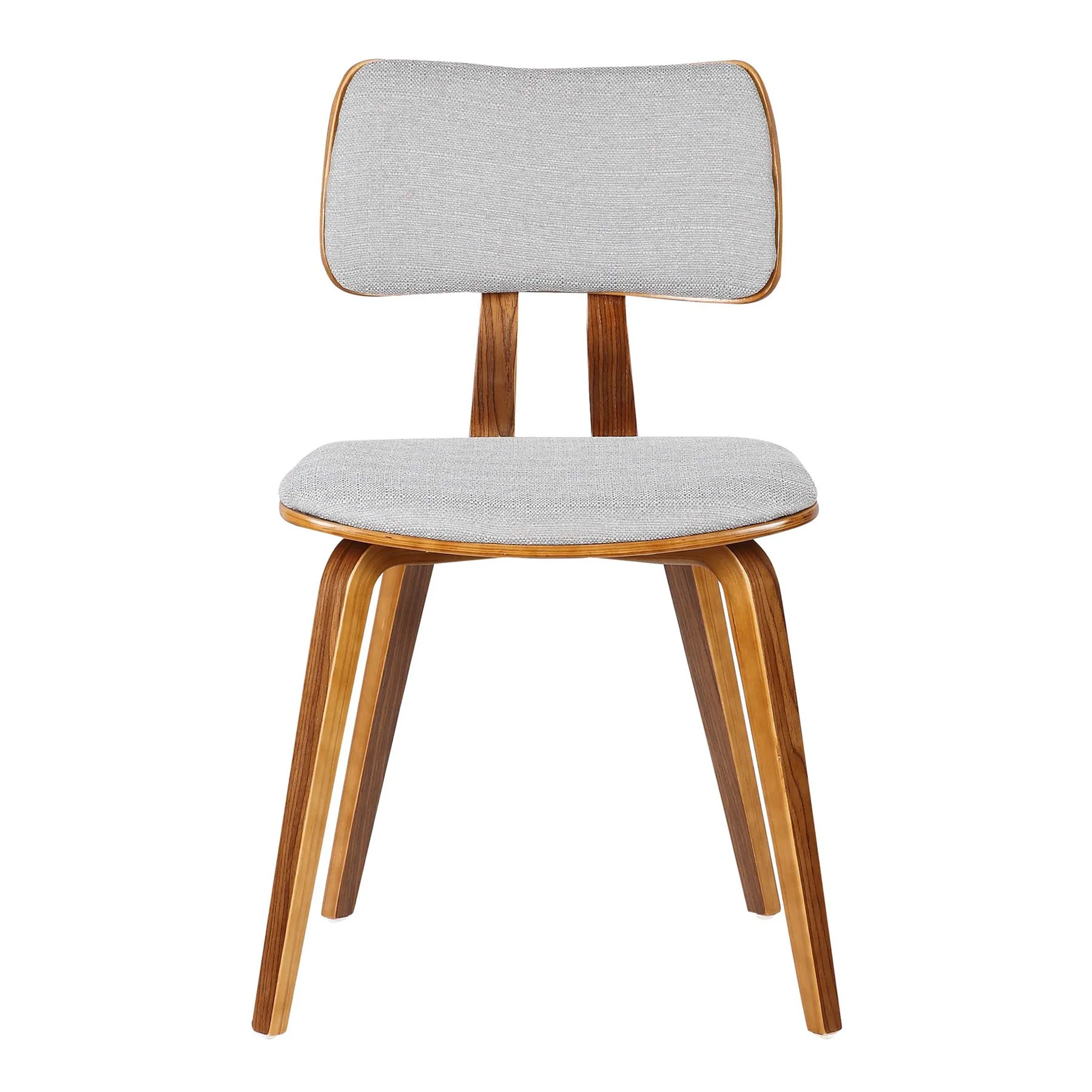 Jaguar Mid-Century Dining Chair in Walnut Wood and Gray Fabric - Image 2