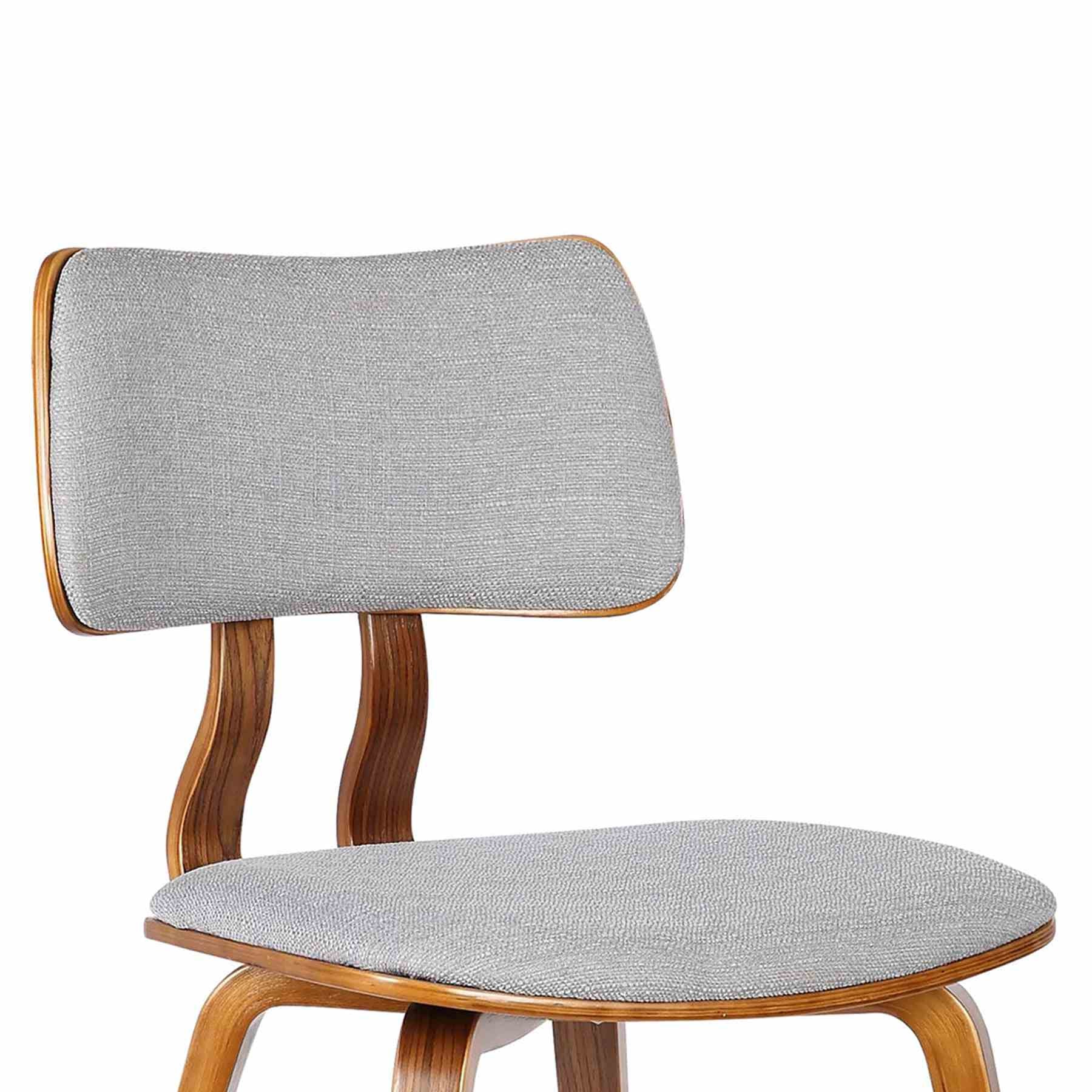 Jaguar Mid-Century Dining Chair in Walnut Wood and Gray Fabric - Image 5