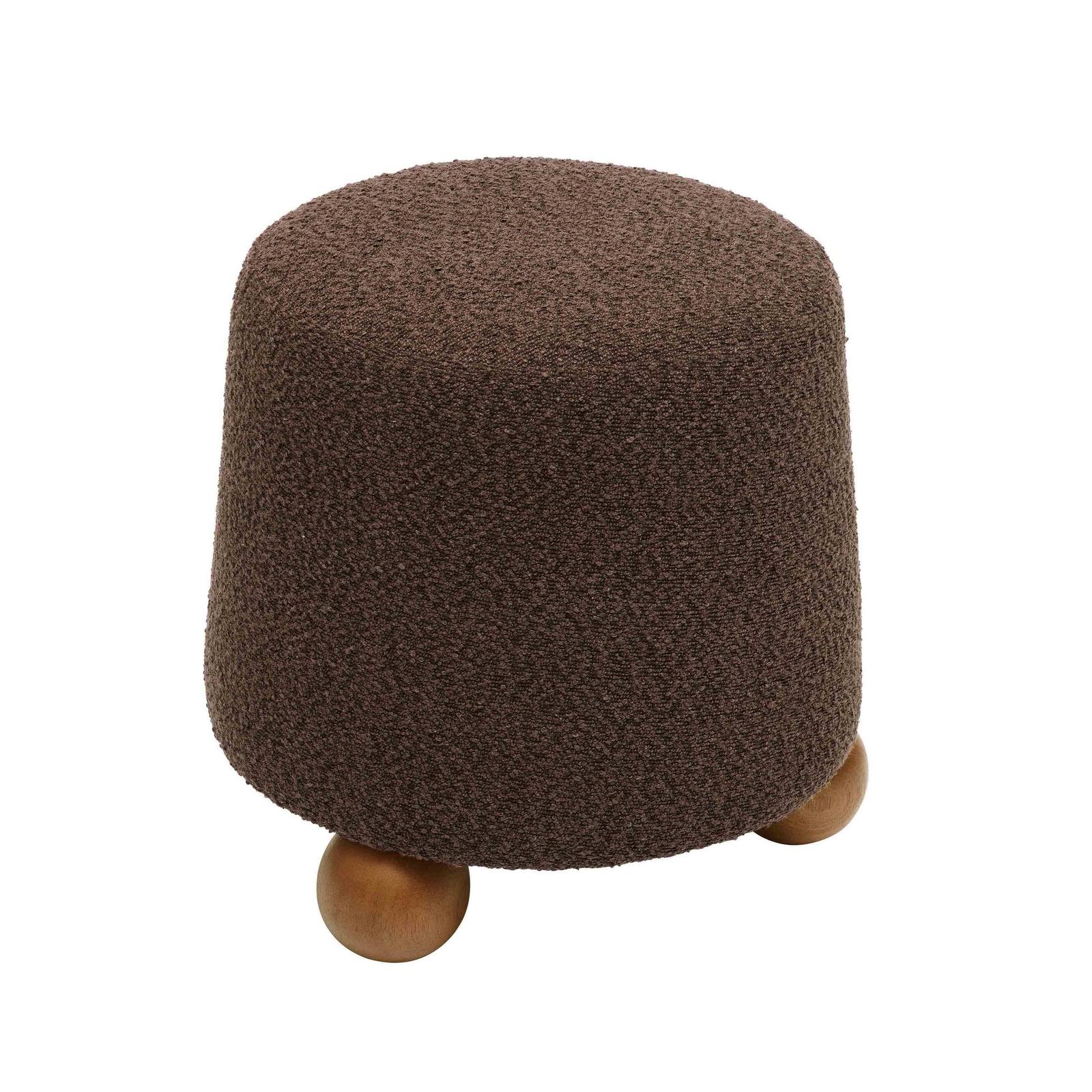 Jaine Chocolate Brown Boucle Stool - Image 3