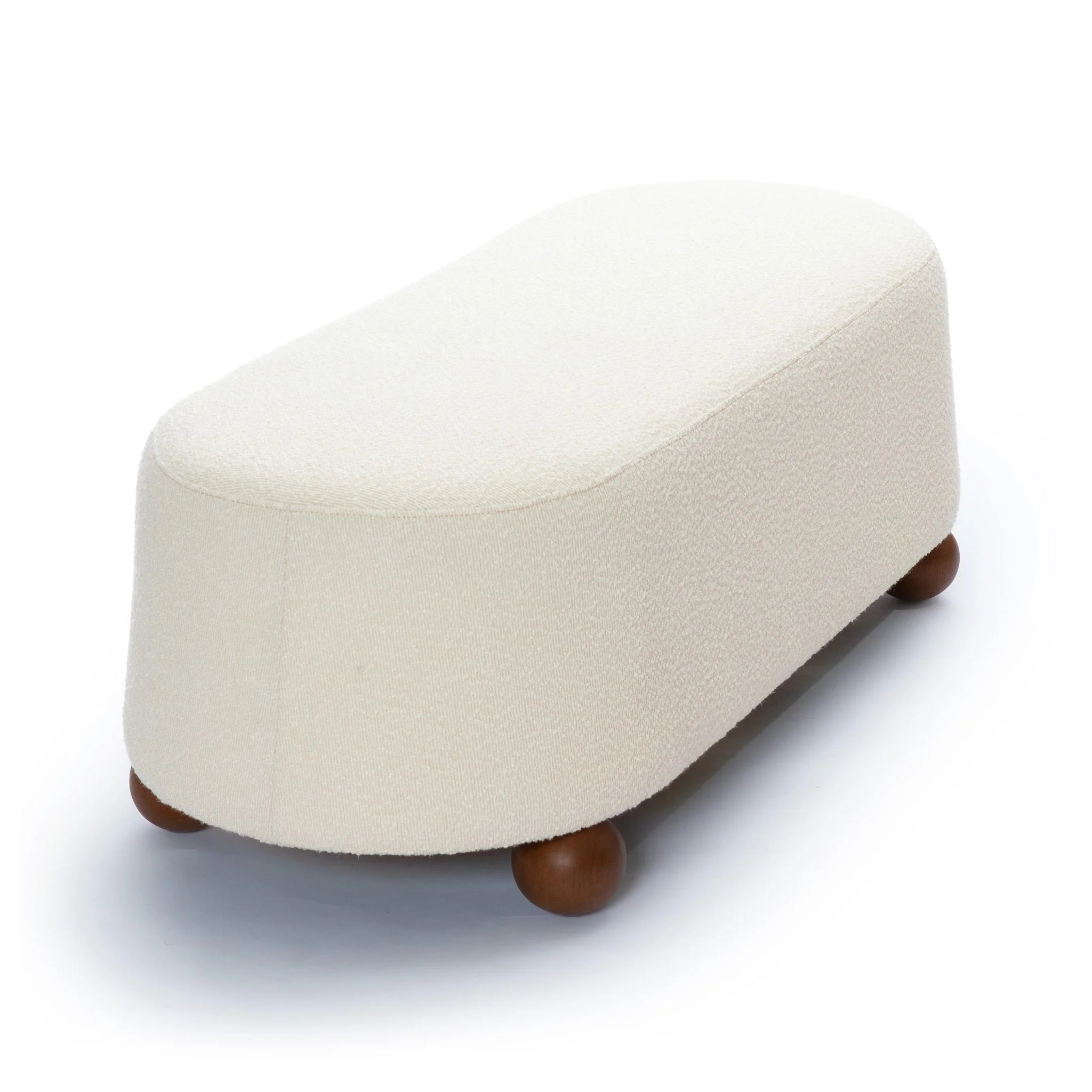 Jaine Cream Boucle Large Ottoman - Image 4