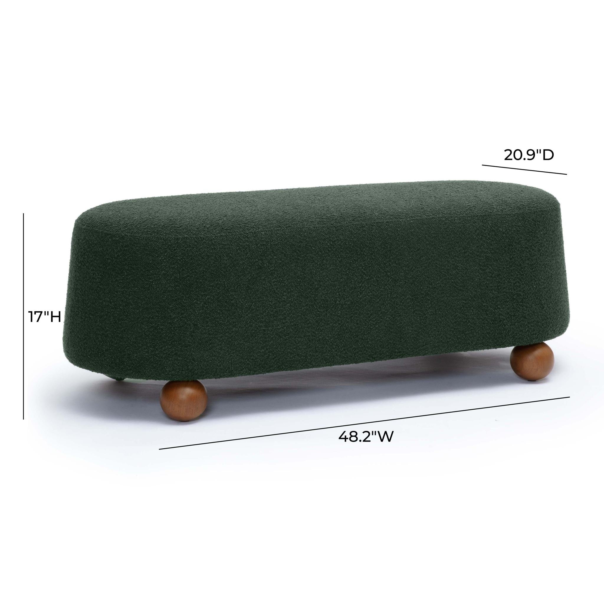 Jaine Forest Green Boucle Large Ottoman - Image 6