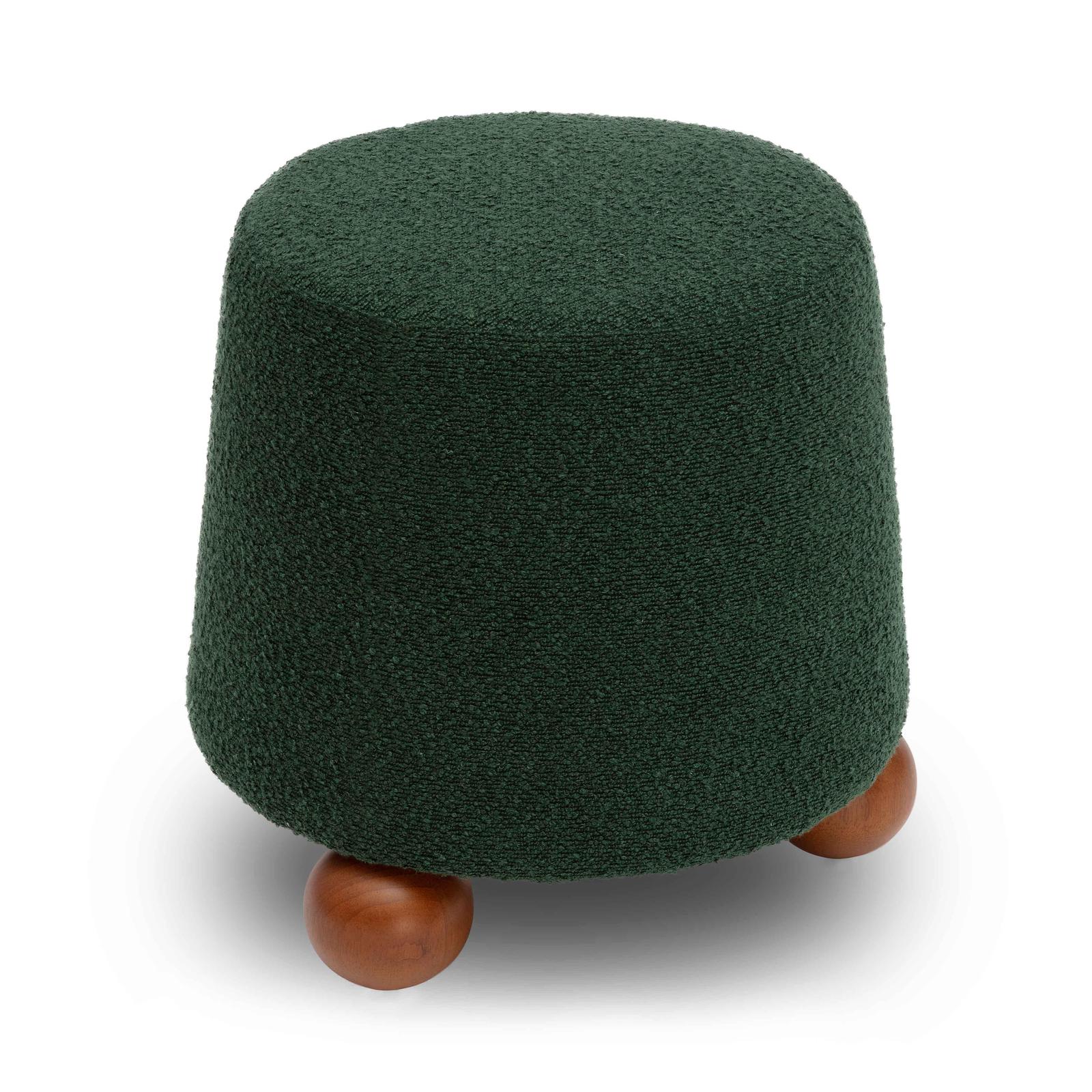 Jaine Forest Green Boucle Stool - Image 4