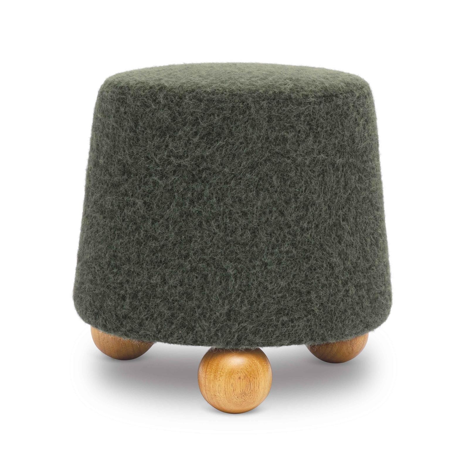 Jaine Forest Green Loose Mohair Ottoman - Image 3