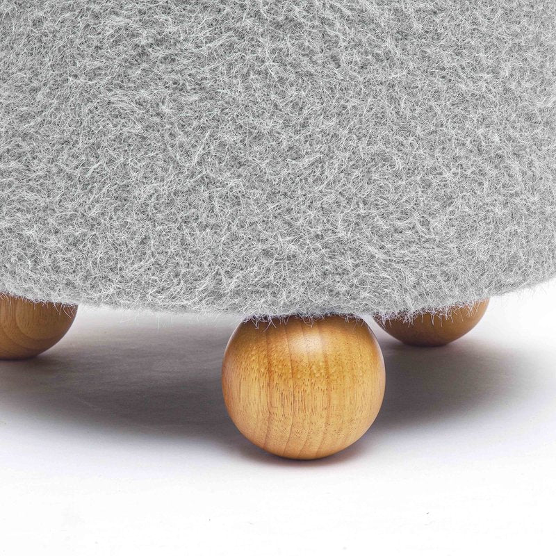 Jaine Stone Grey Loose Mohair Ottoman - Image 5