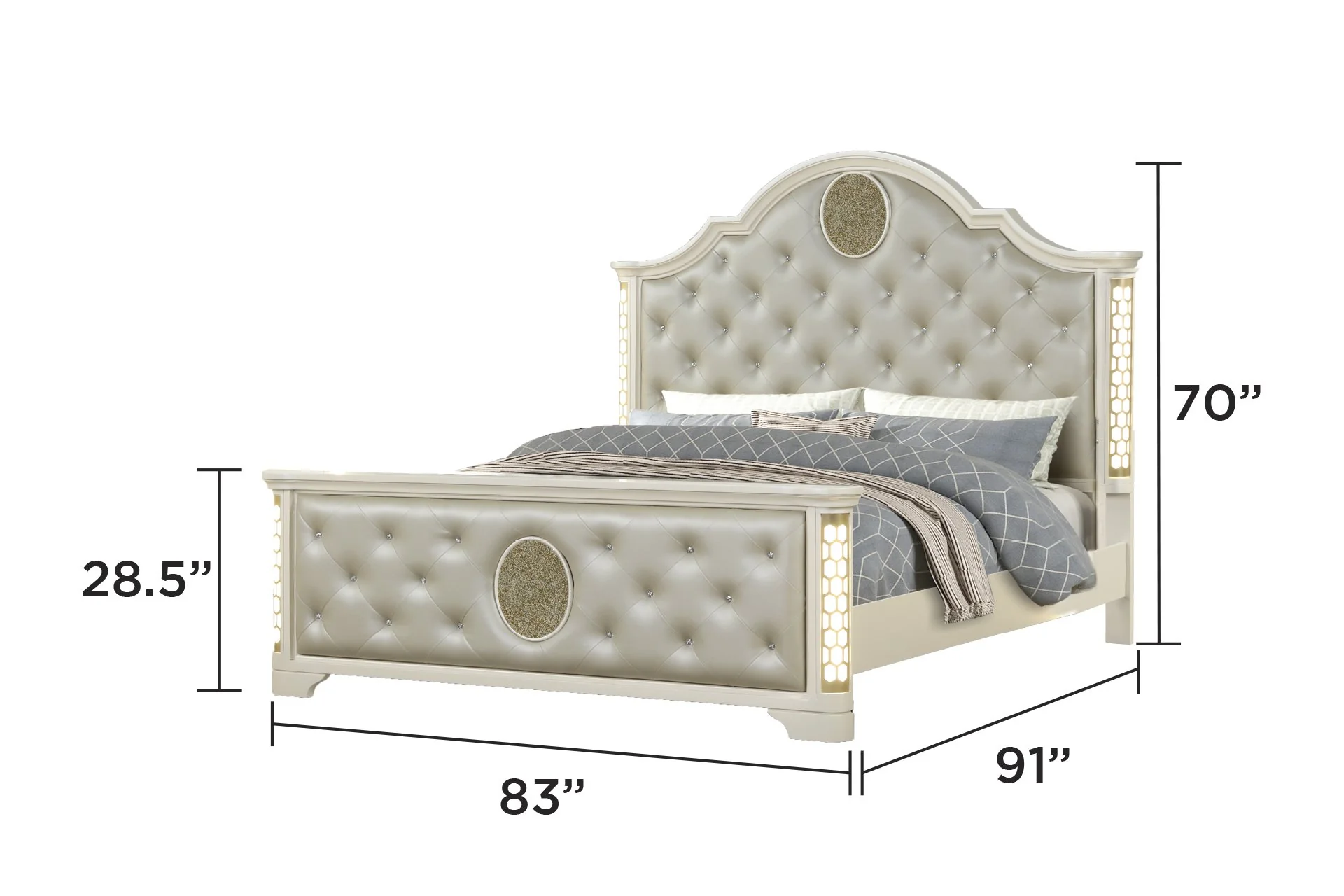 Jasmine King 4PC Bedroom set Beige - Image 4