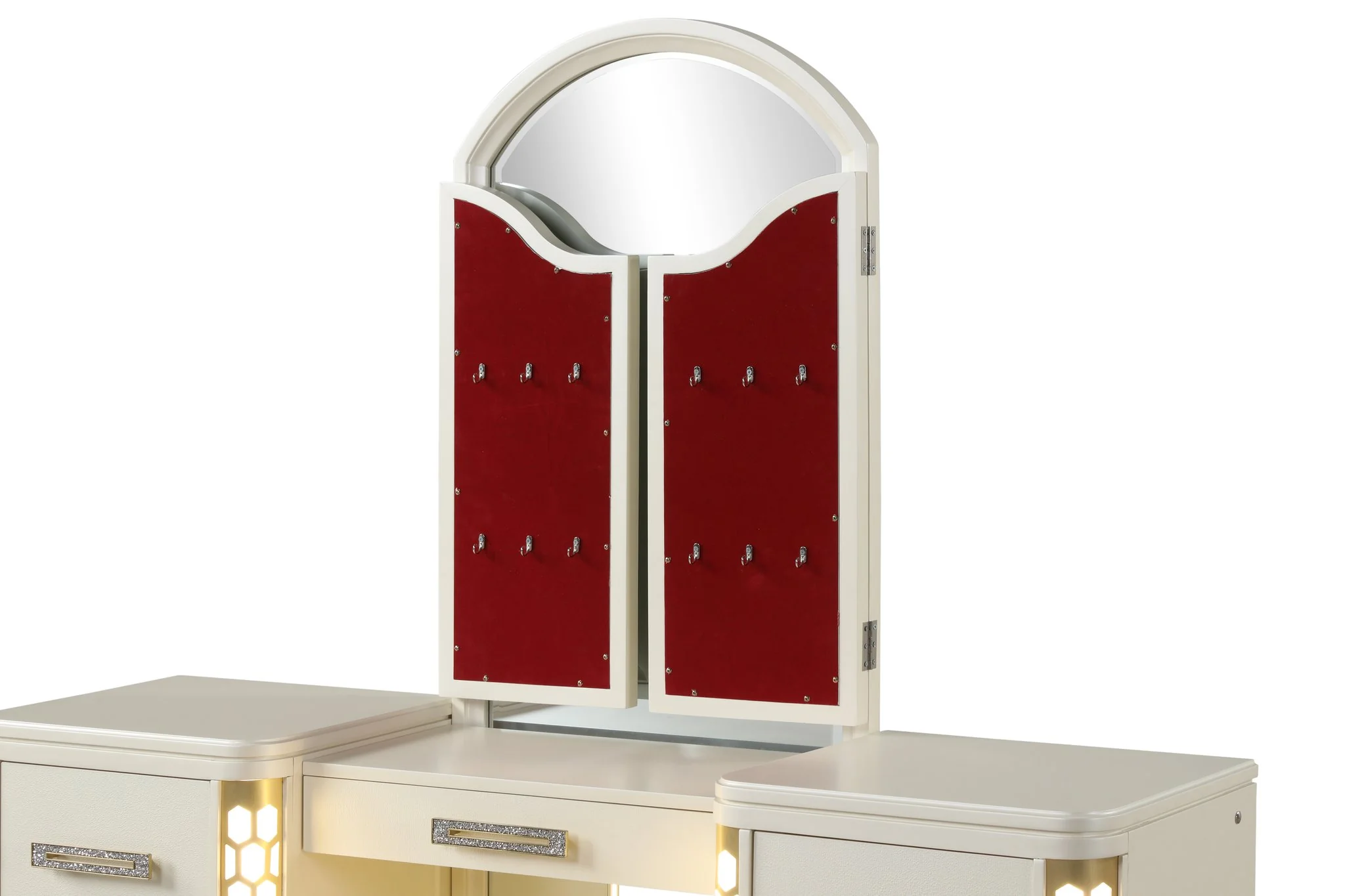 Jasmine King 5PC with Vanity Bedroom Set Beige - Image 20