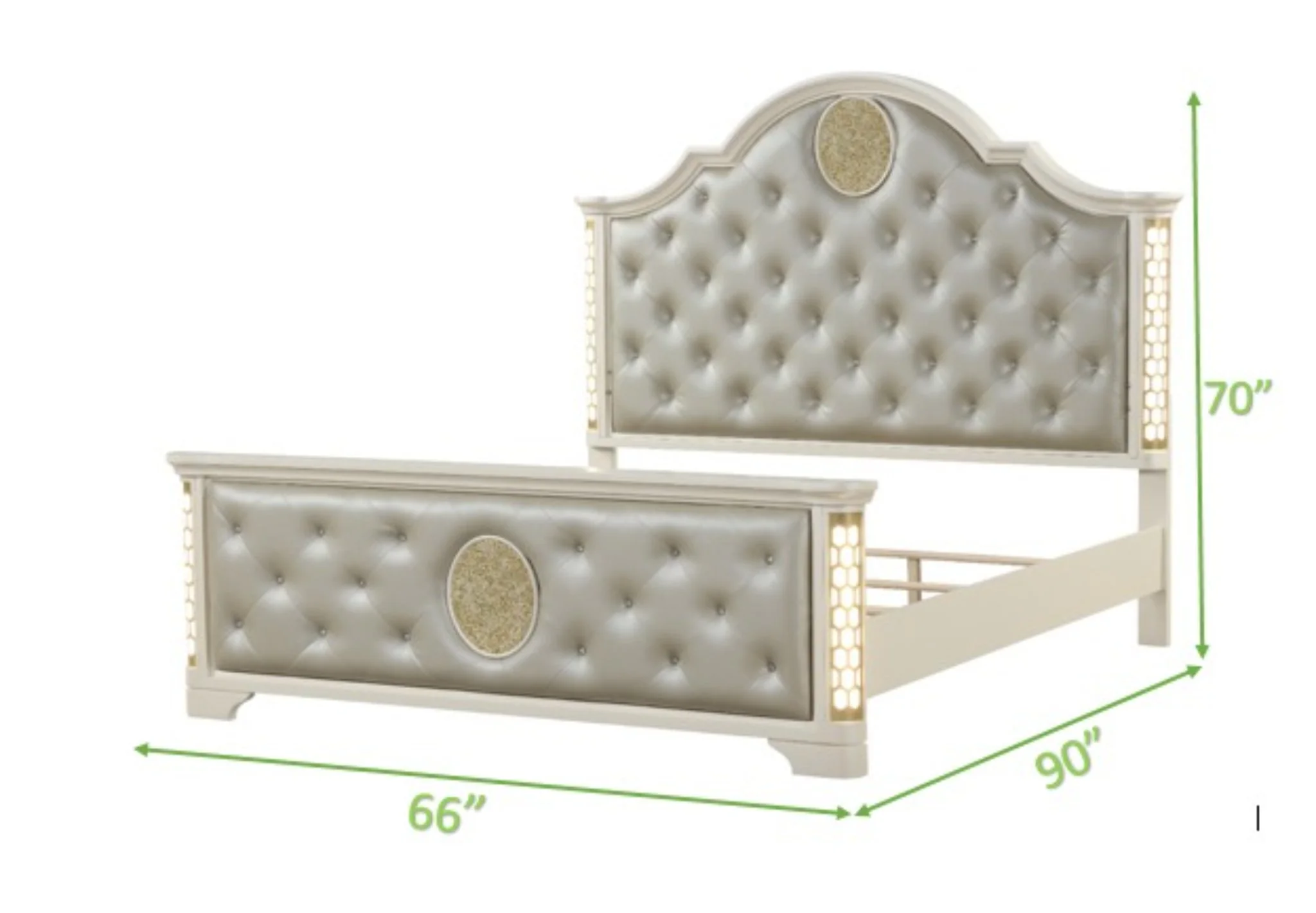 Jasmine Queen 5 PC Bedroom Set Beige - Image 3