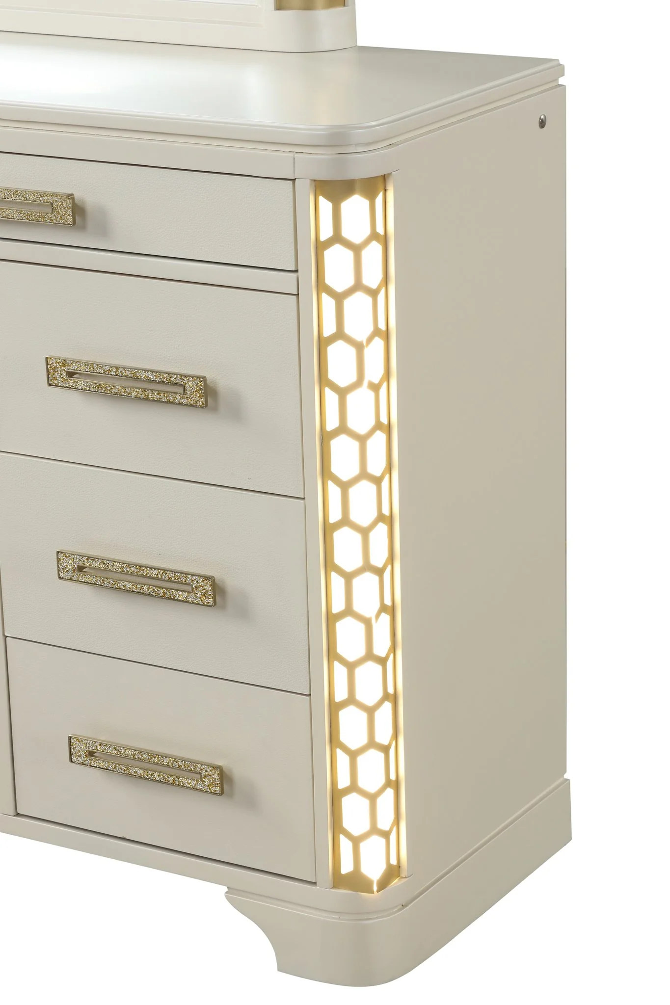 Jasmine Queen 5PC with Vanity Bedroom Set Beige - Image 7