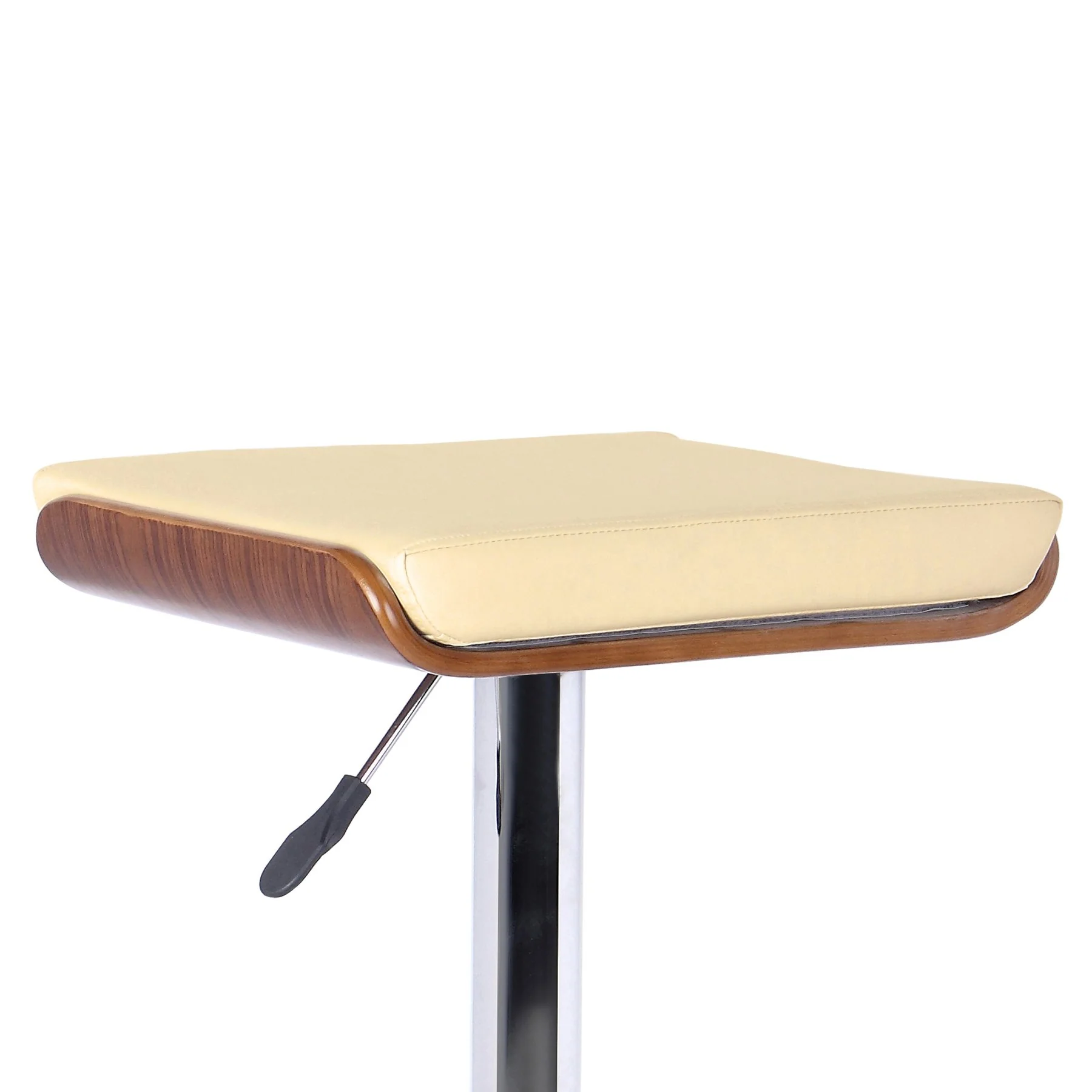 Java Barstool in Chrome finish with Walnut wood and Cream Faux Leather - Image 2