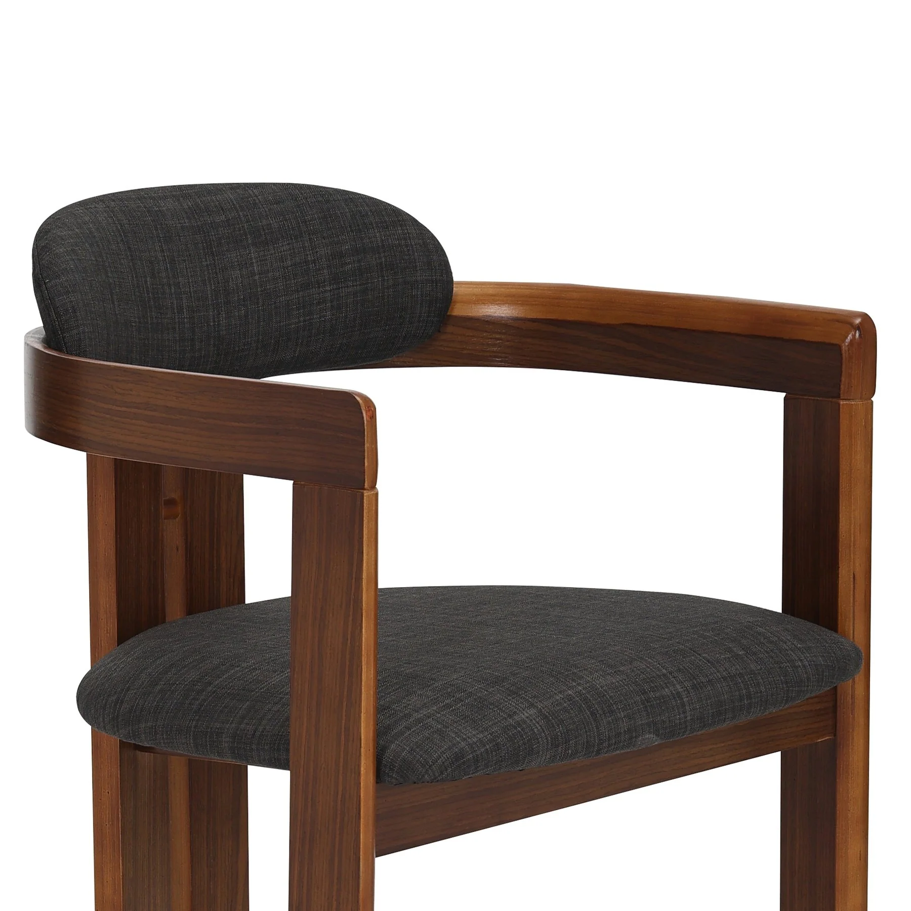 Jazmin Contemporary Dining Chair in Walnut Wood Finish and Charcoal Fabric - Set of 2 - Image 4