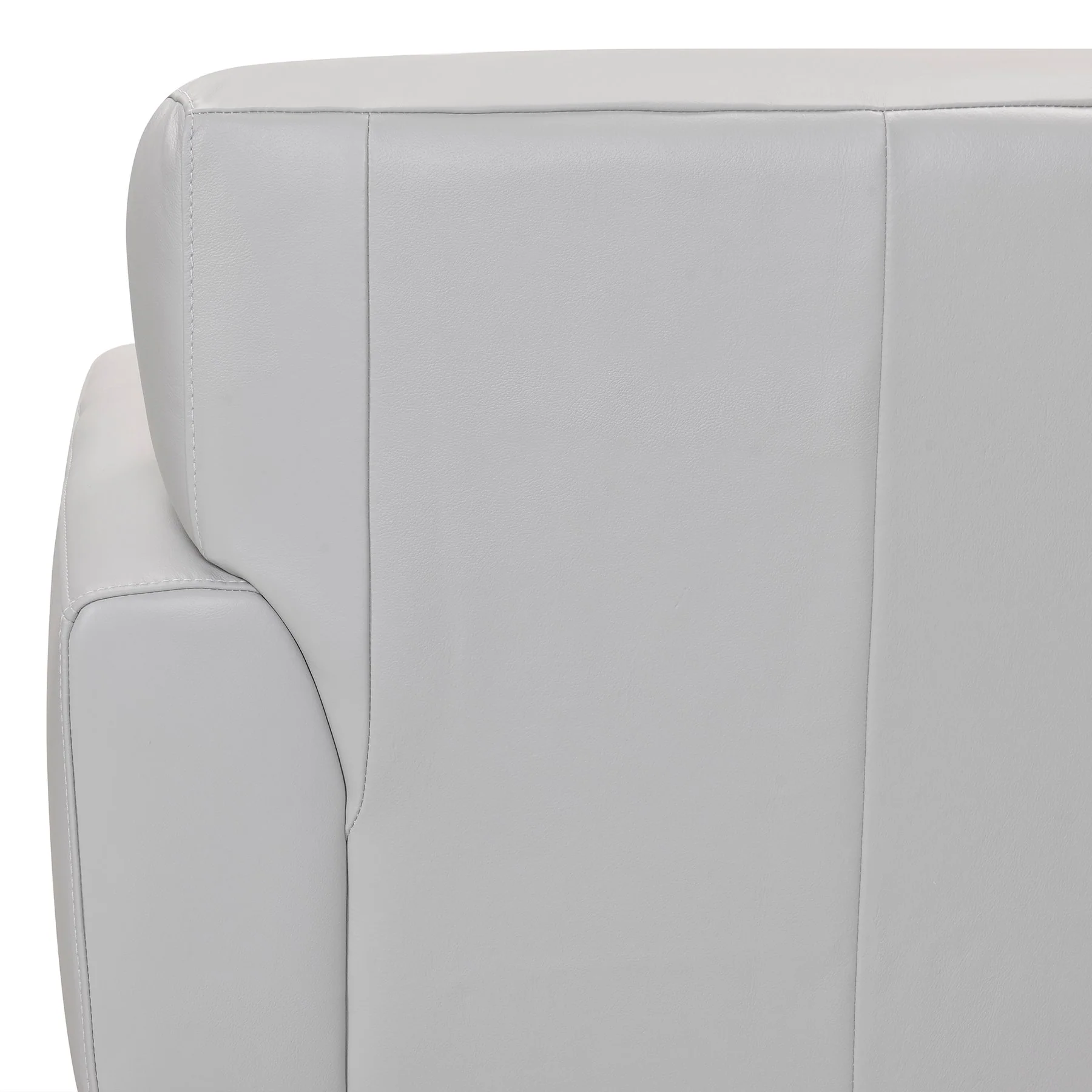 Jedd Contemporary Chair in Genuine Dove Gray Leather with Brown Wood Legs - Image 5