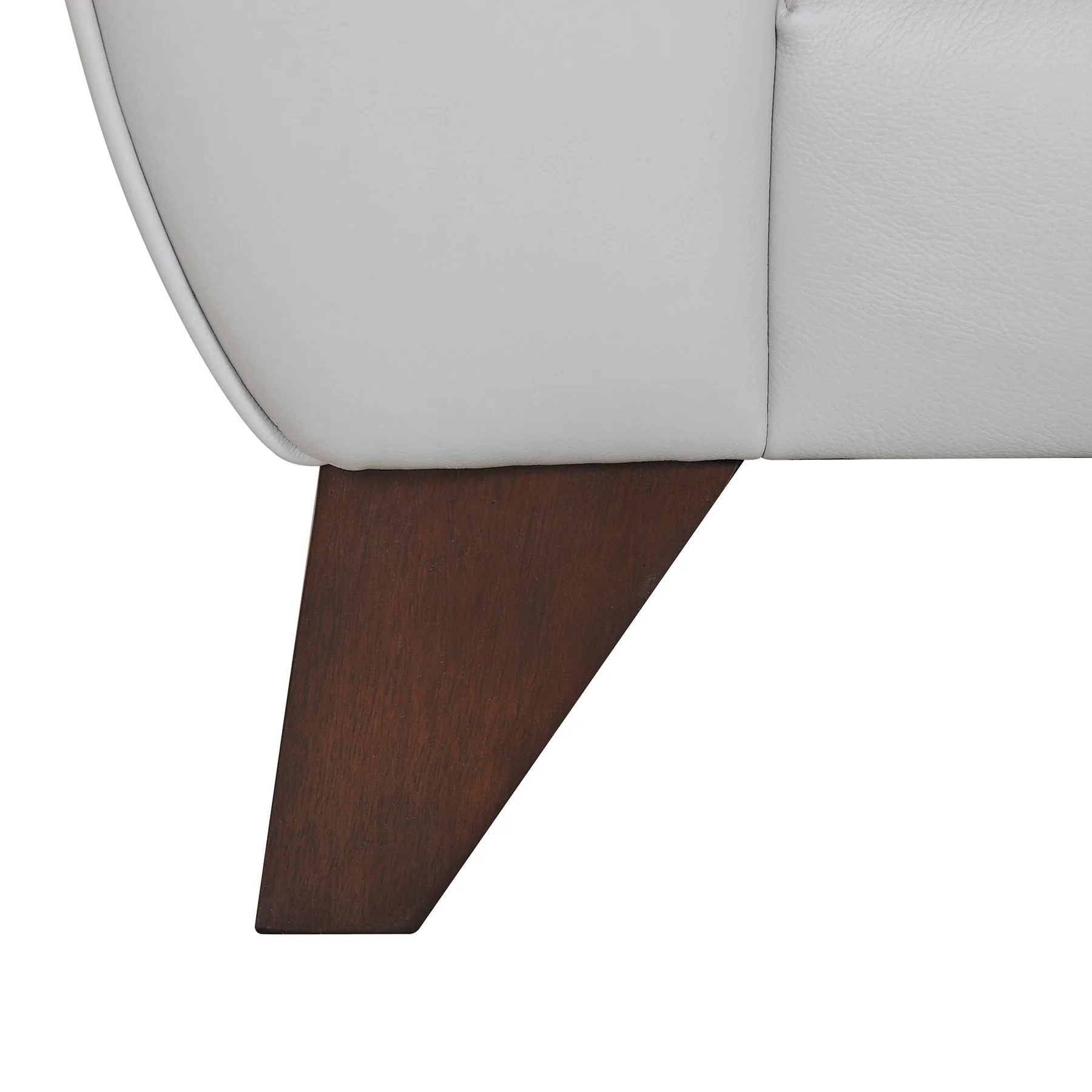 Jedd Contemporary Sofa in Genuine Dove Gray Leather with Brown Wood Legs - Image 7