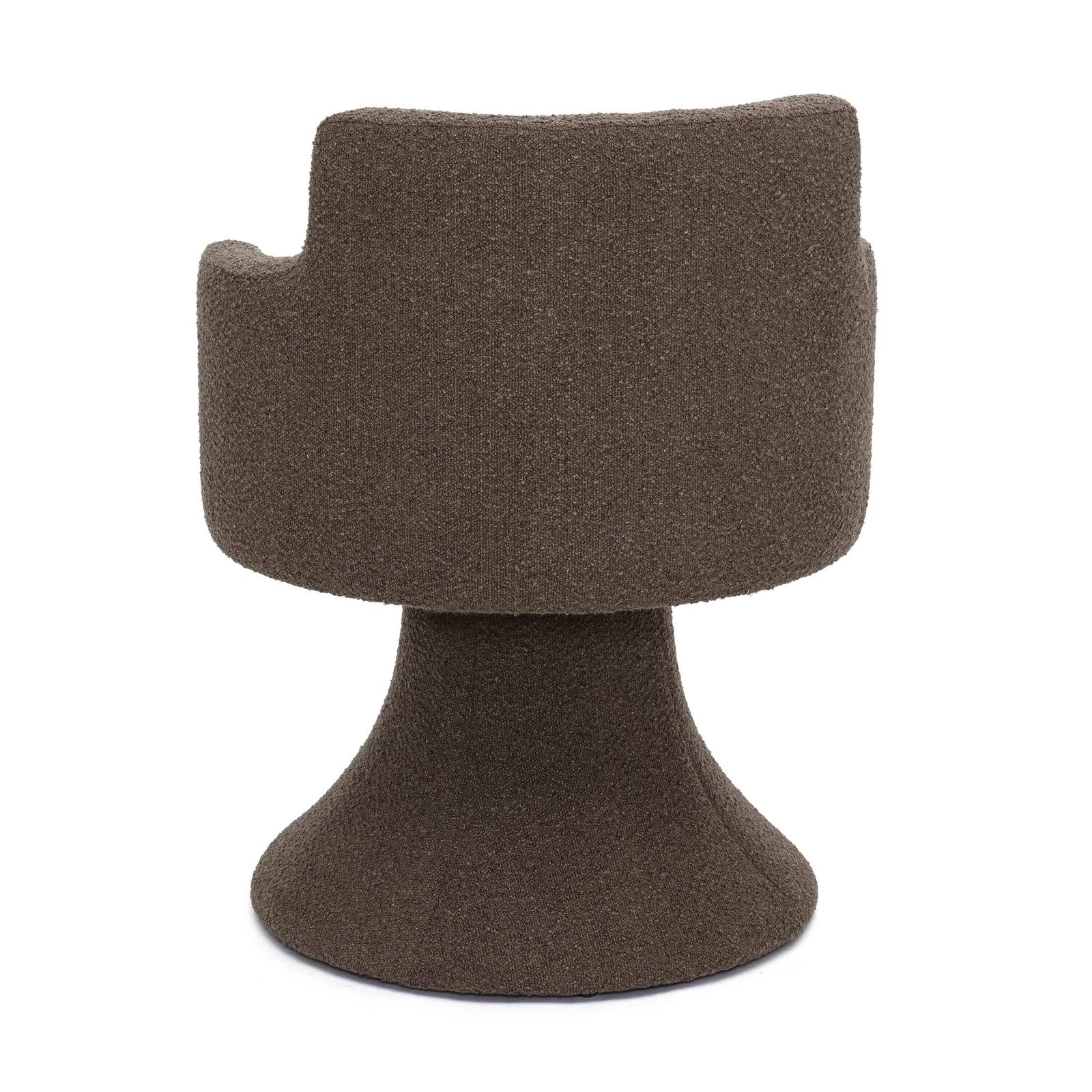 Jeffree Chocolate Brown Performance Boucle Swivel Dining Chair - Image 4