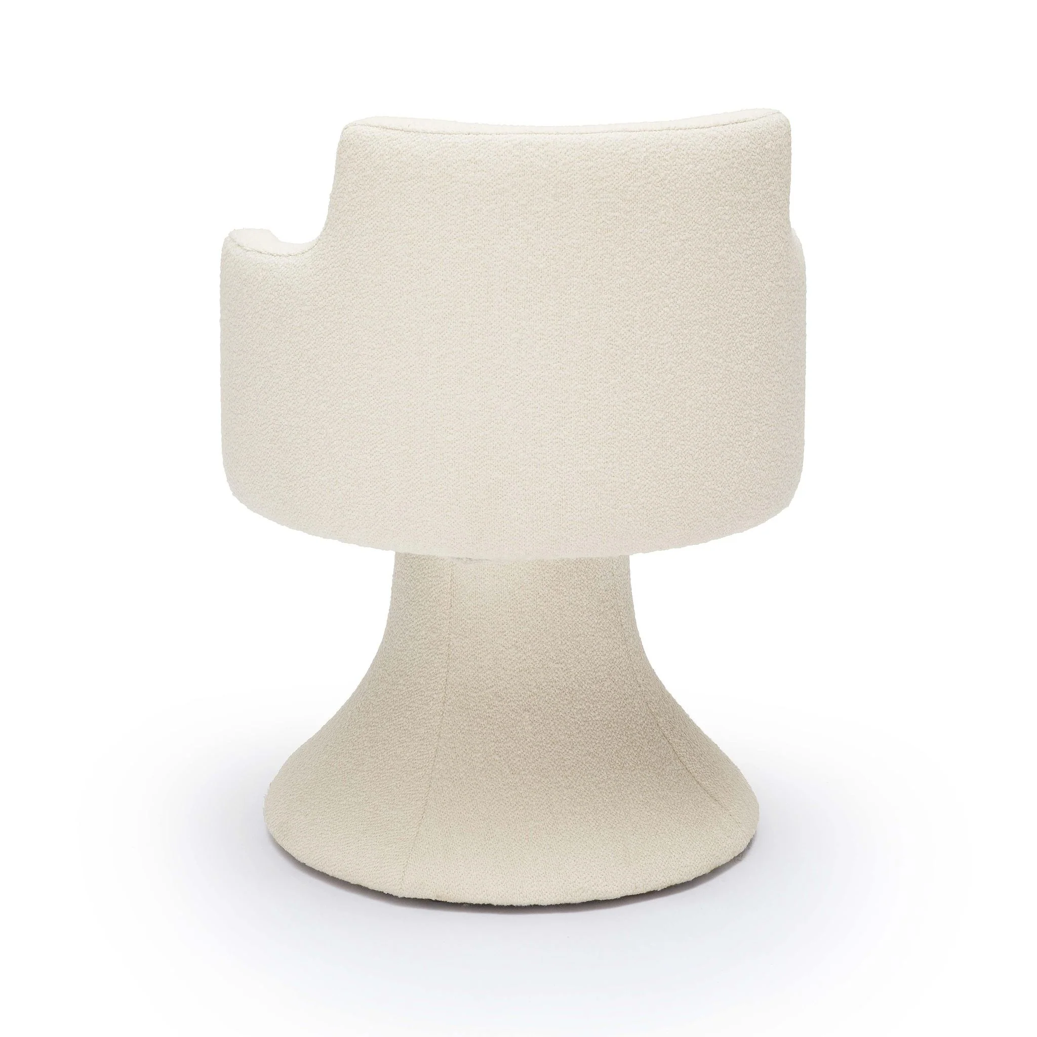 Jeffree Cream Performance Boucle Swivel Dining Chair - Image 4