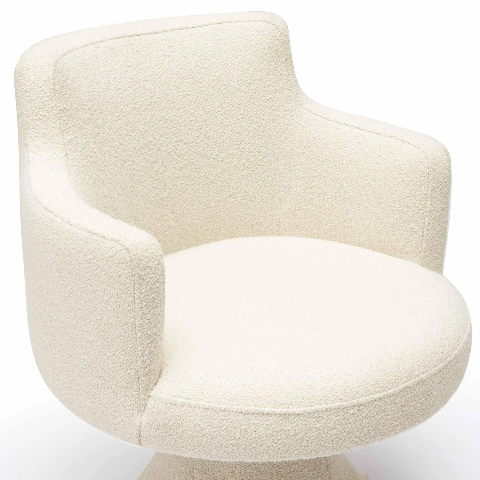 Jeffree Cream Performance Boucle Swivel Dining Chair - Image 5