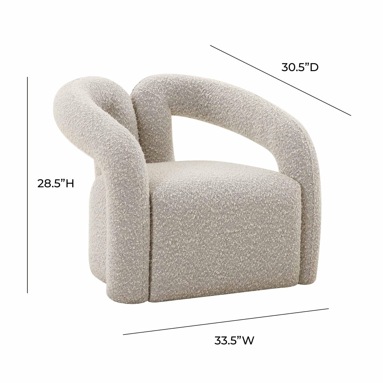 Jenn Speckled Boucle Accent Chair - Image 6