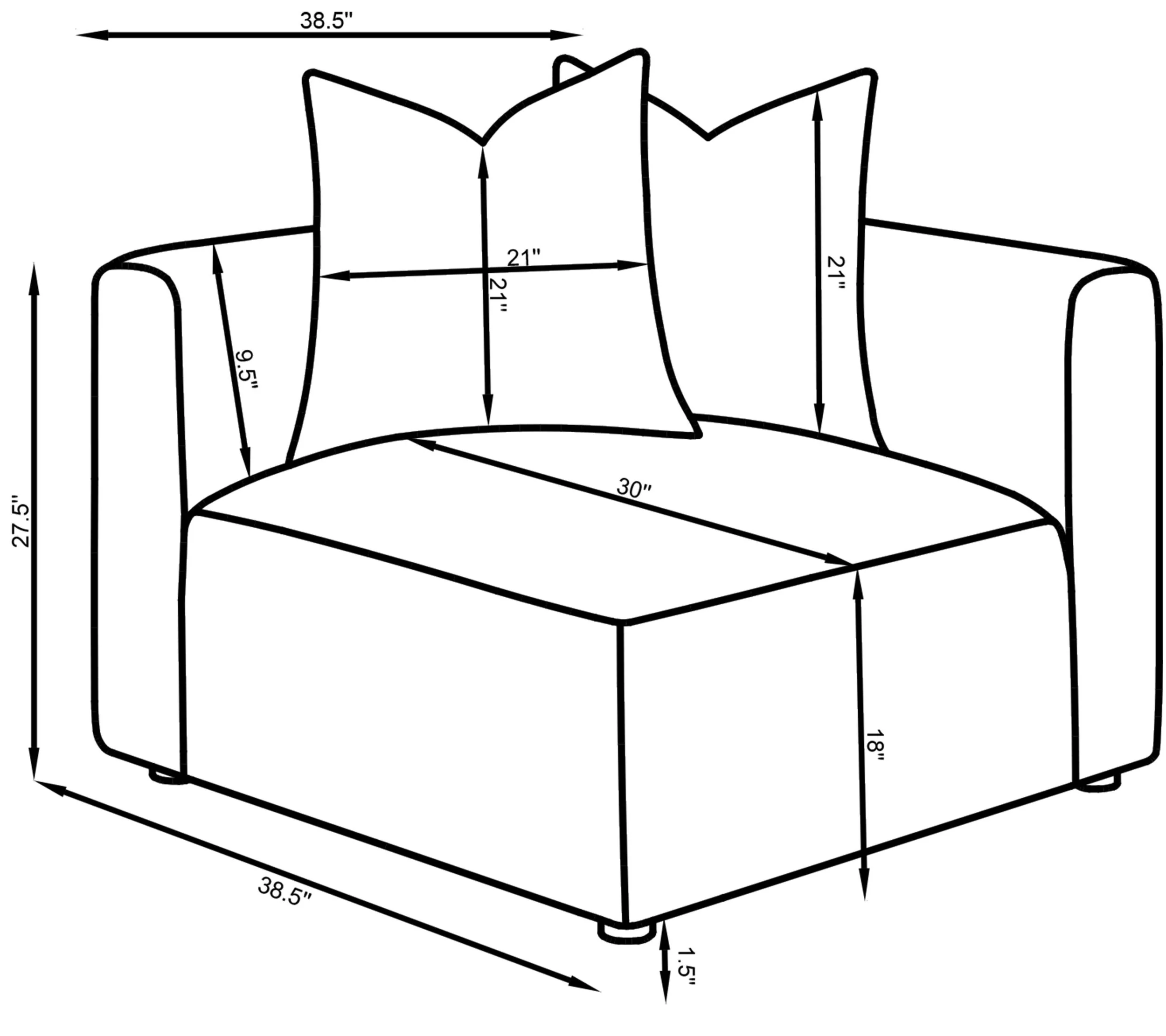 Jennifer Upholstered Corner Chair - Image 8