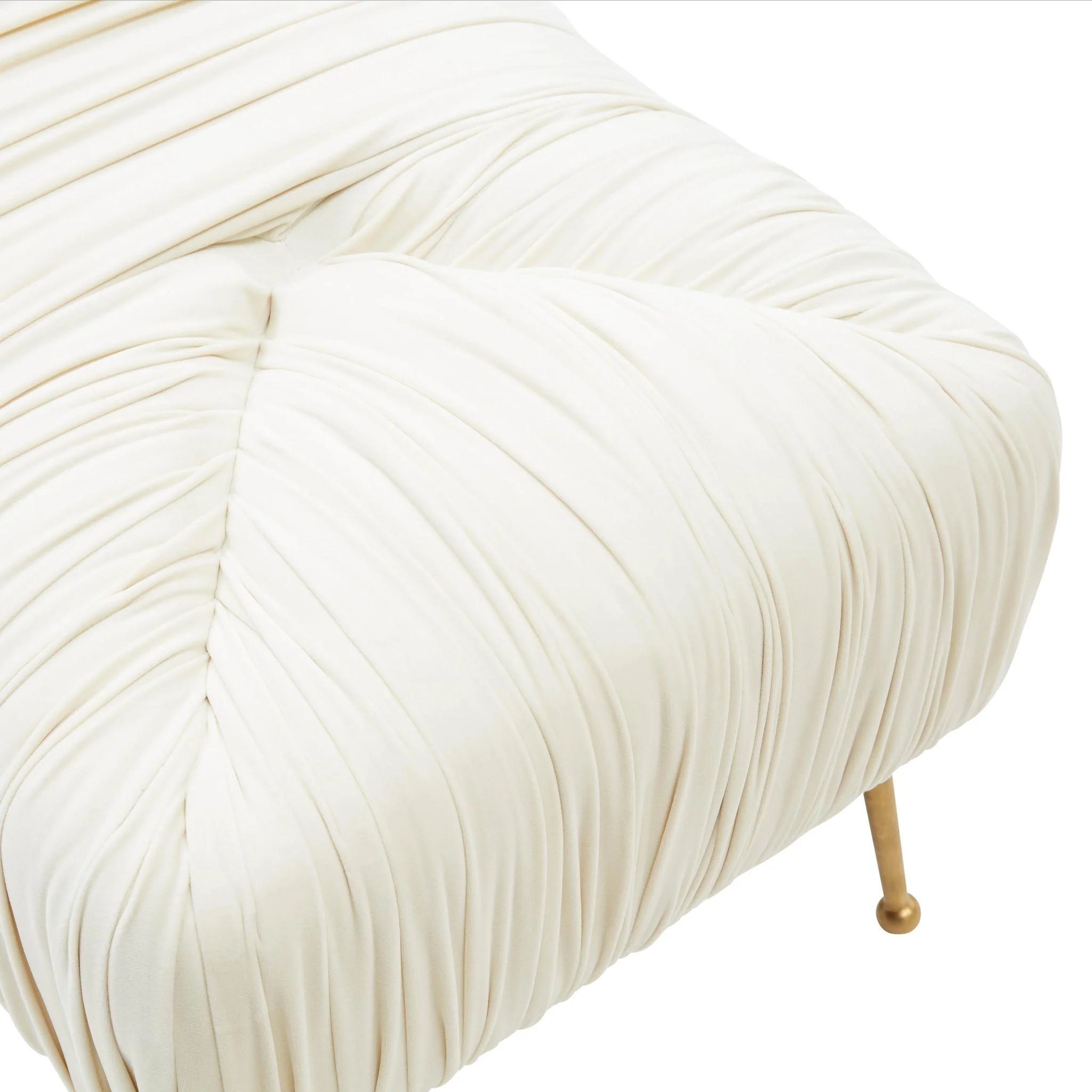 Jessica Cream Velvet Bench - Image 5