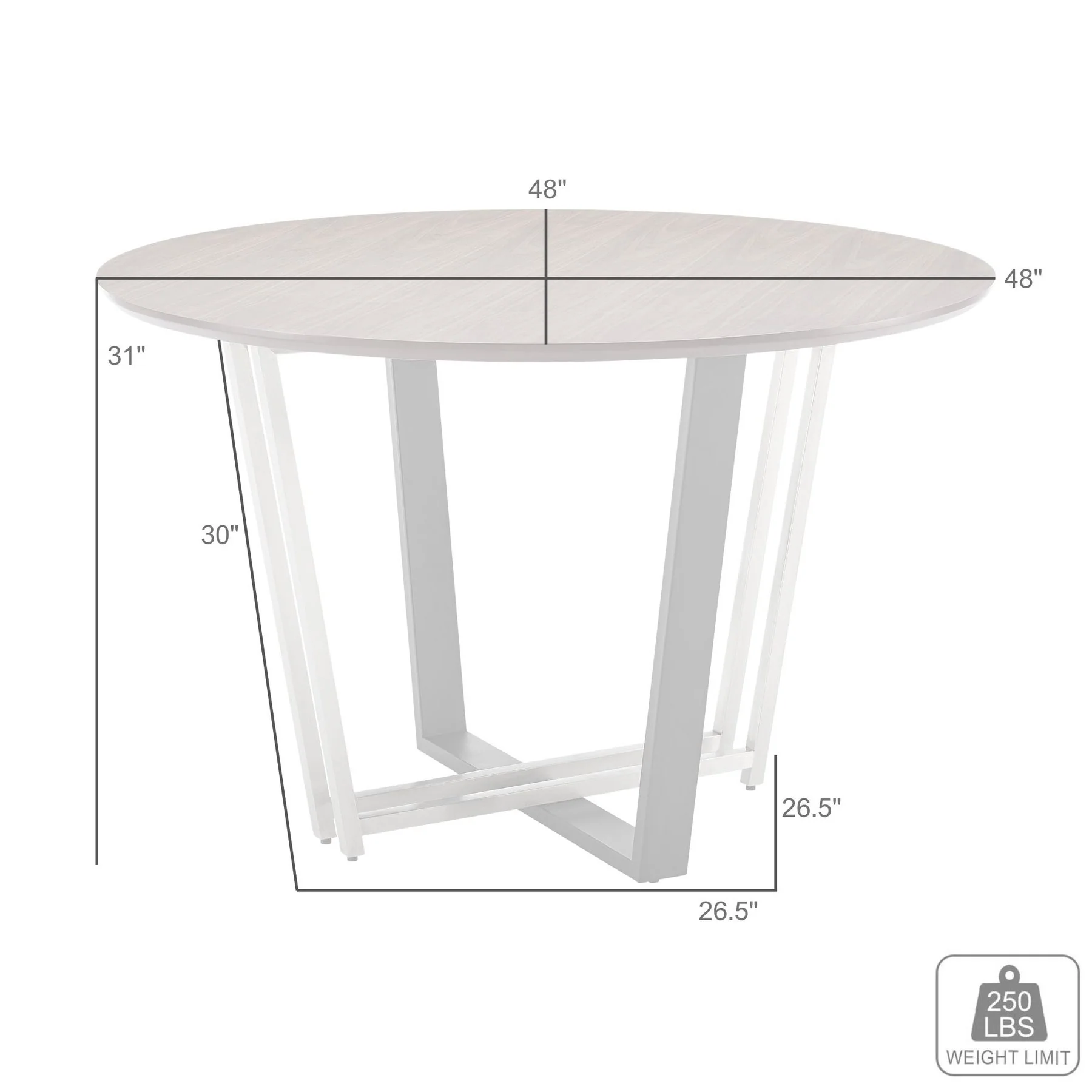 Joana 48" Round Dining Table in Gold Stainless Steel and Black Iron Base with Walnut Tabletop - Image 7