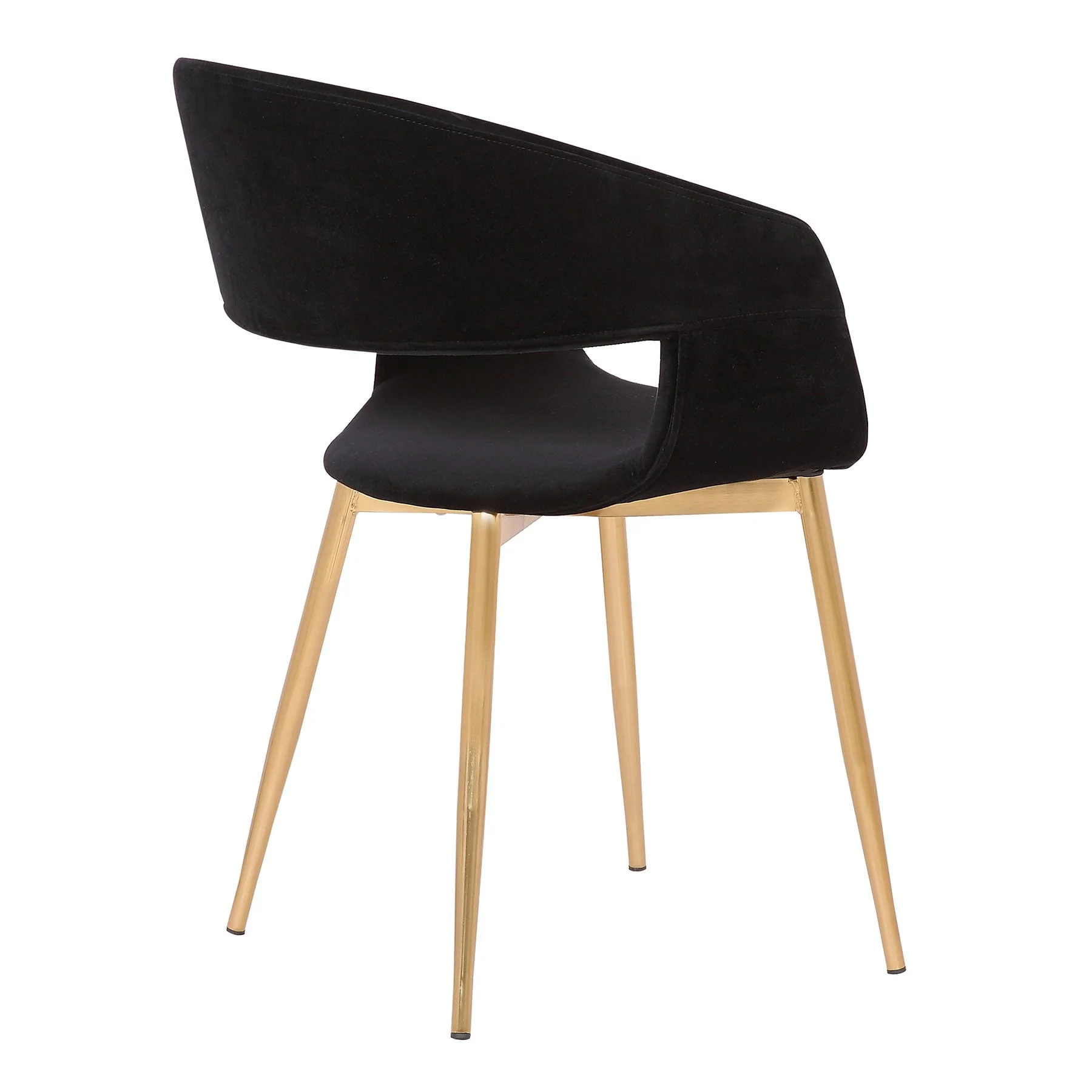 Jocelyn Mid-Century Gray Dining Accent Chair with Black Metal Legs - Image 4