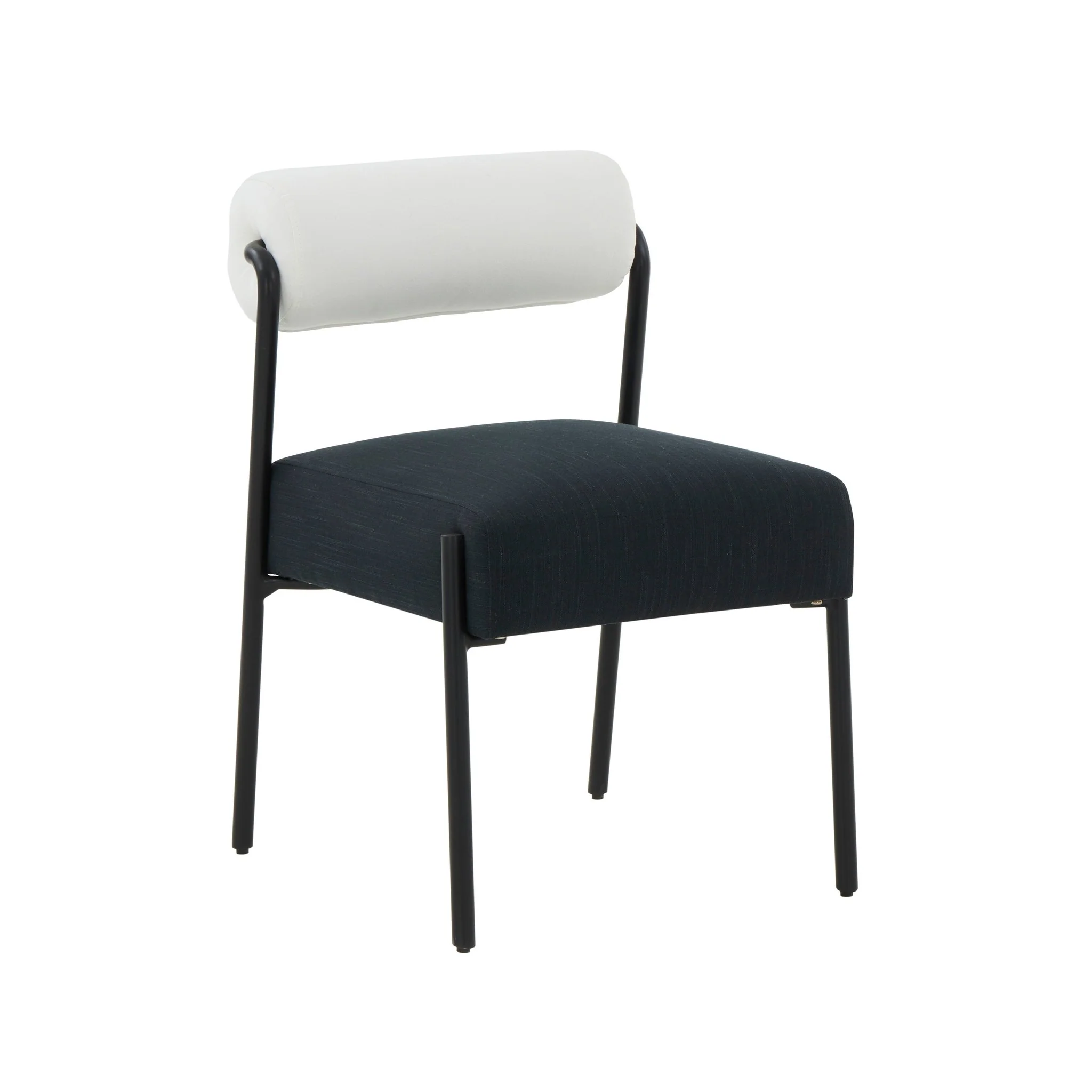 Jolene Cream and Black Performance Linen Dining Chair - Set of 2 - Image 3