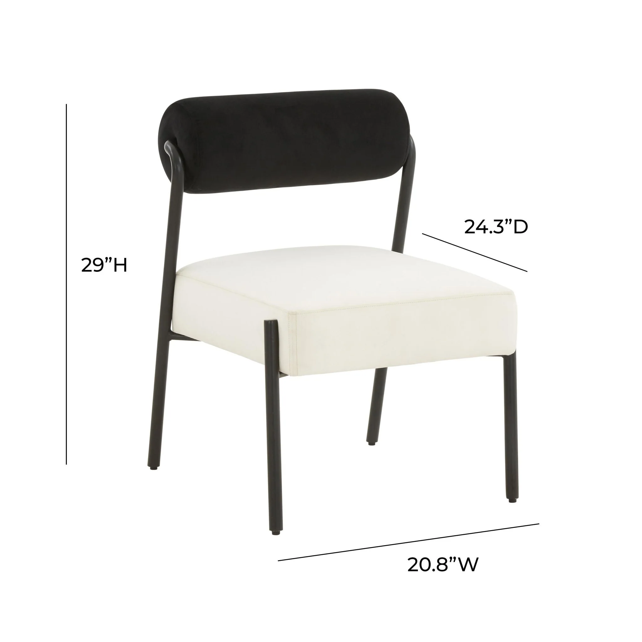 Jolene Cream Velvet Accent Chair - Image 6