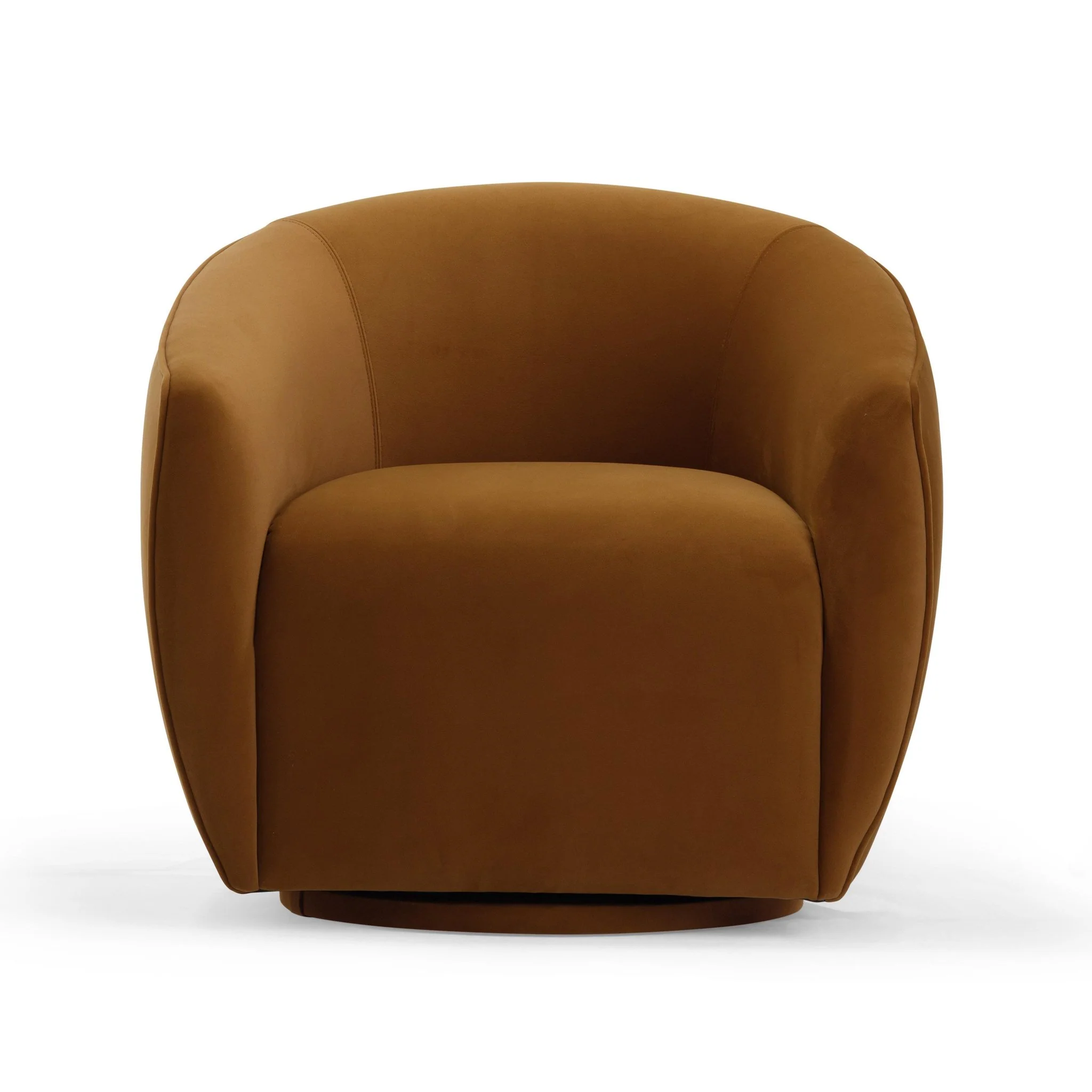 Jordan Cognac Velvet Swivel Chair - Image 3