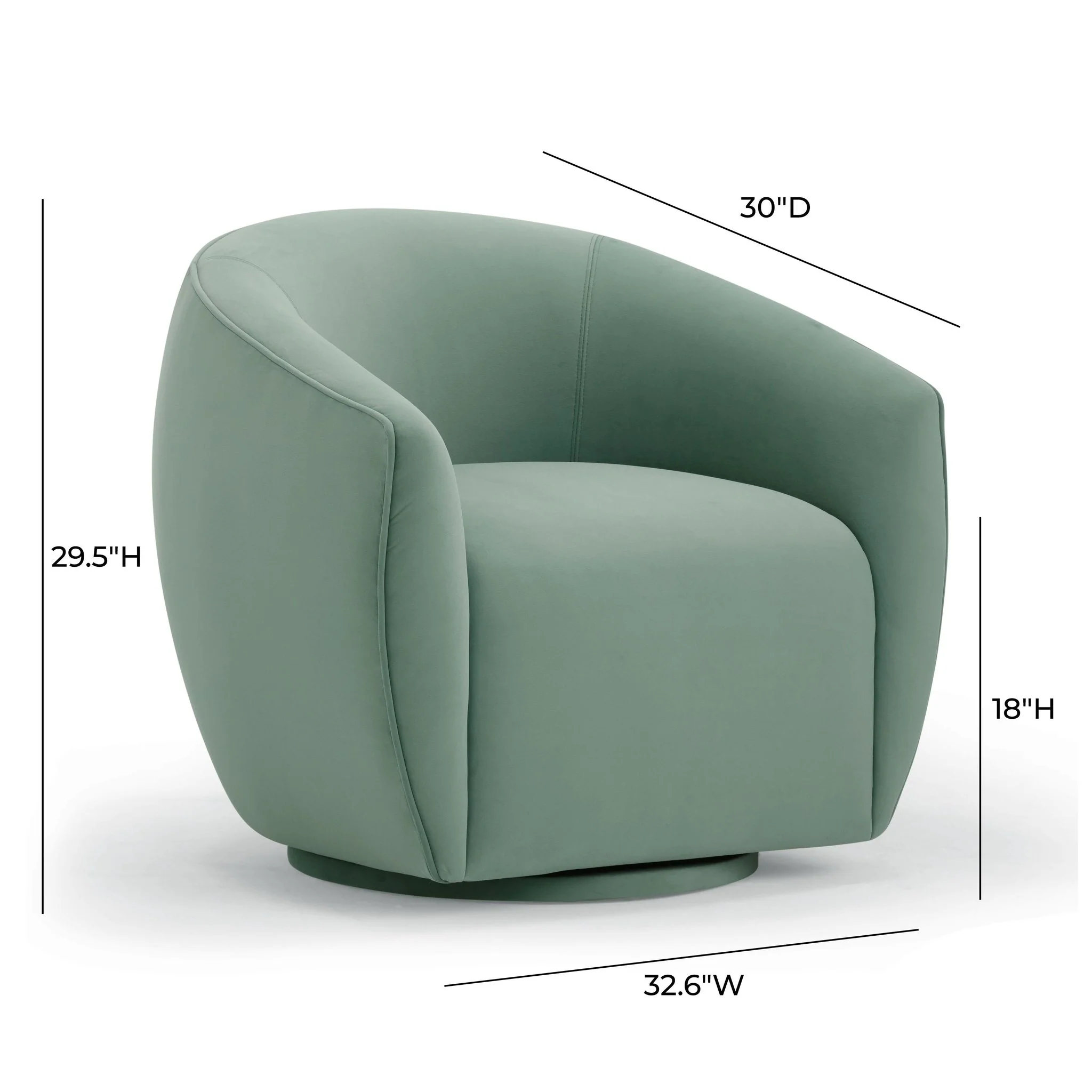 Jordan Sea Blue Velvet Swivel Chair - Image 6
