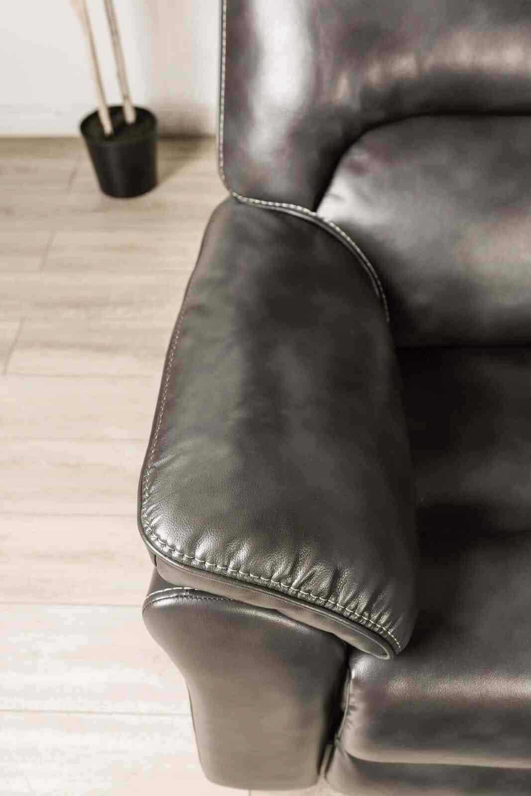 Josias Sofa, Dark Gray Leatherette - Image 6