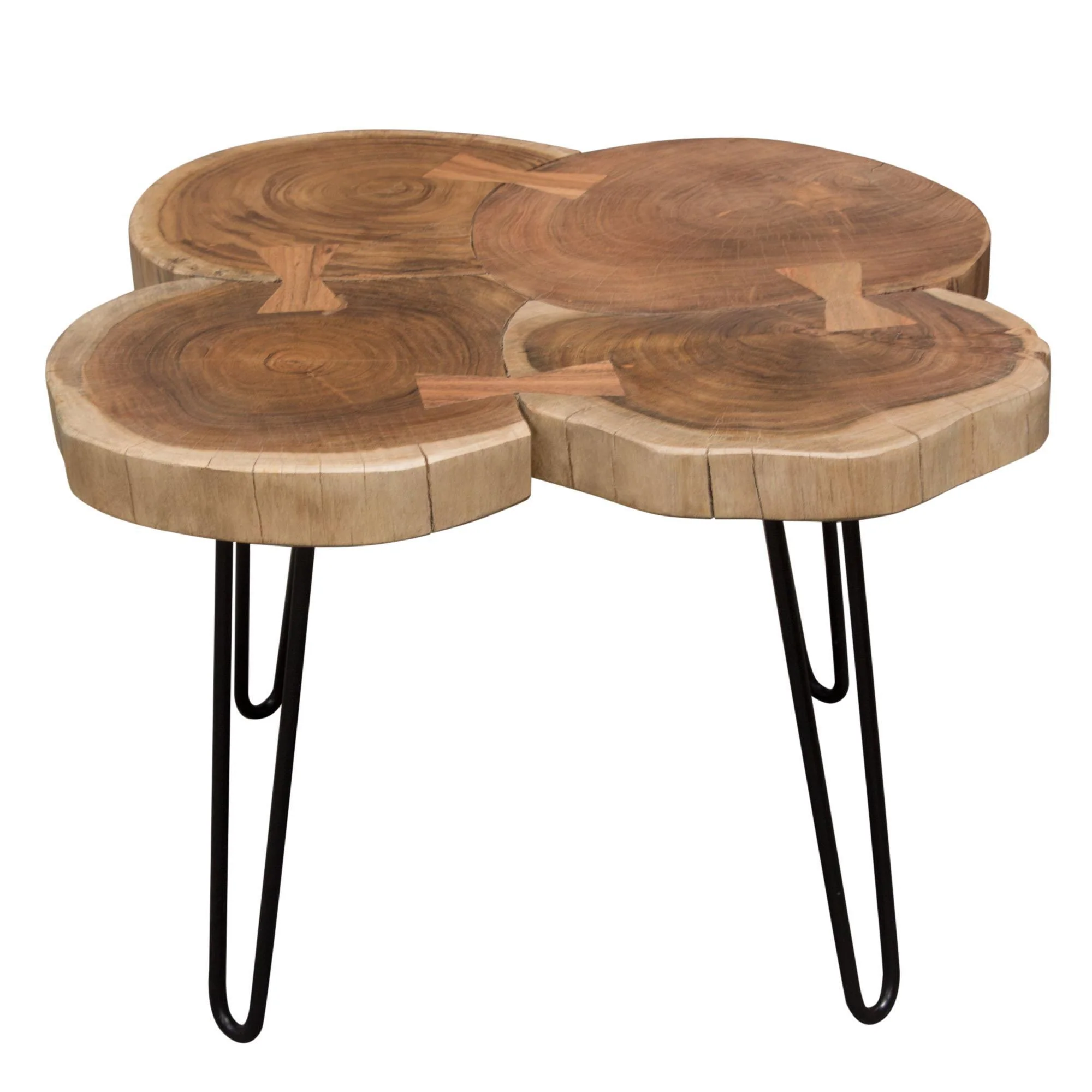 Joss Natural Acacia One of a Kind Live Edge Square Cocktail Table w/ Black Hairpin Legs by Diamond Sofa - Image 2