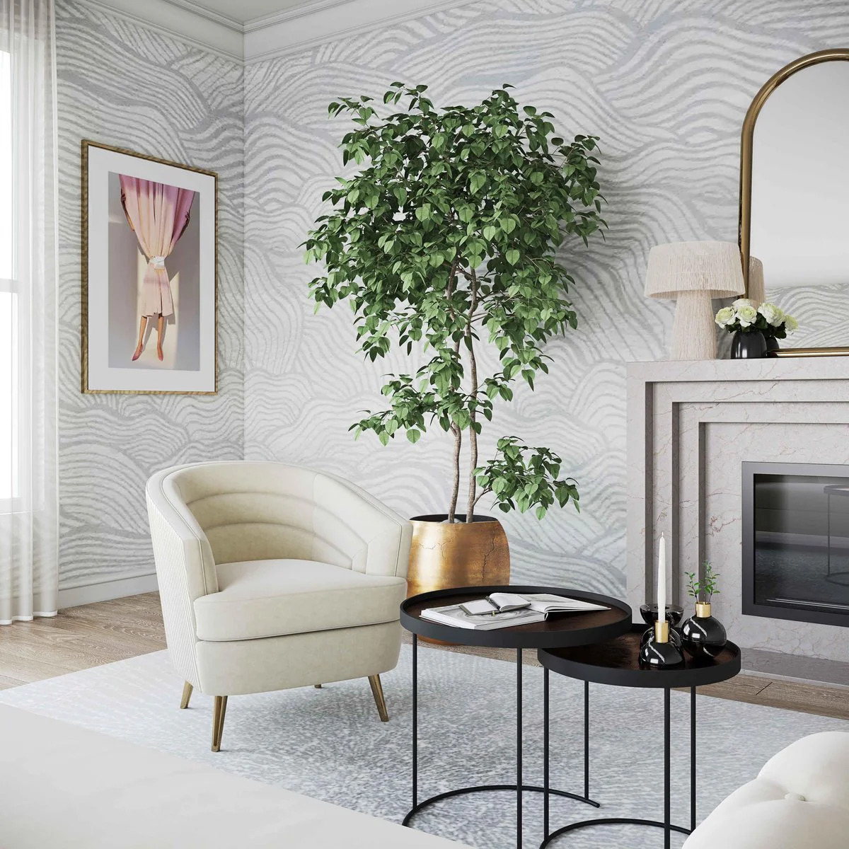 Jules Cream Velvet Accent Chair - Image 2