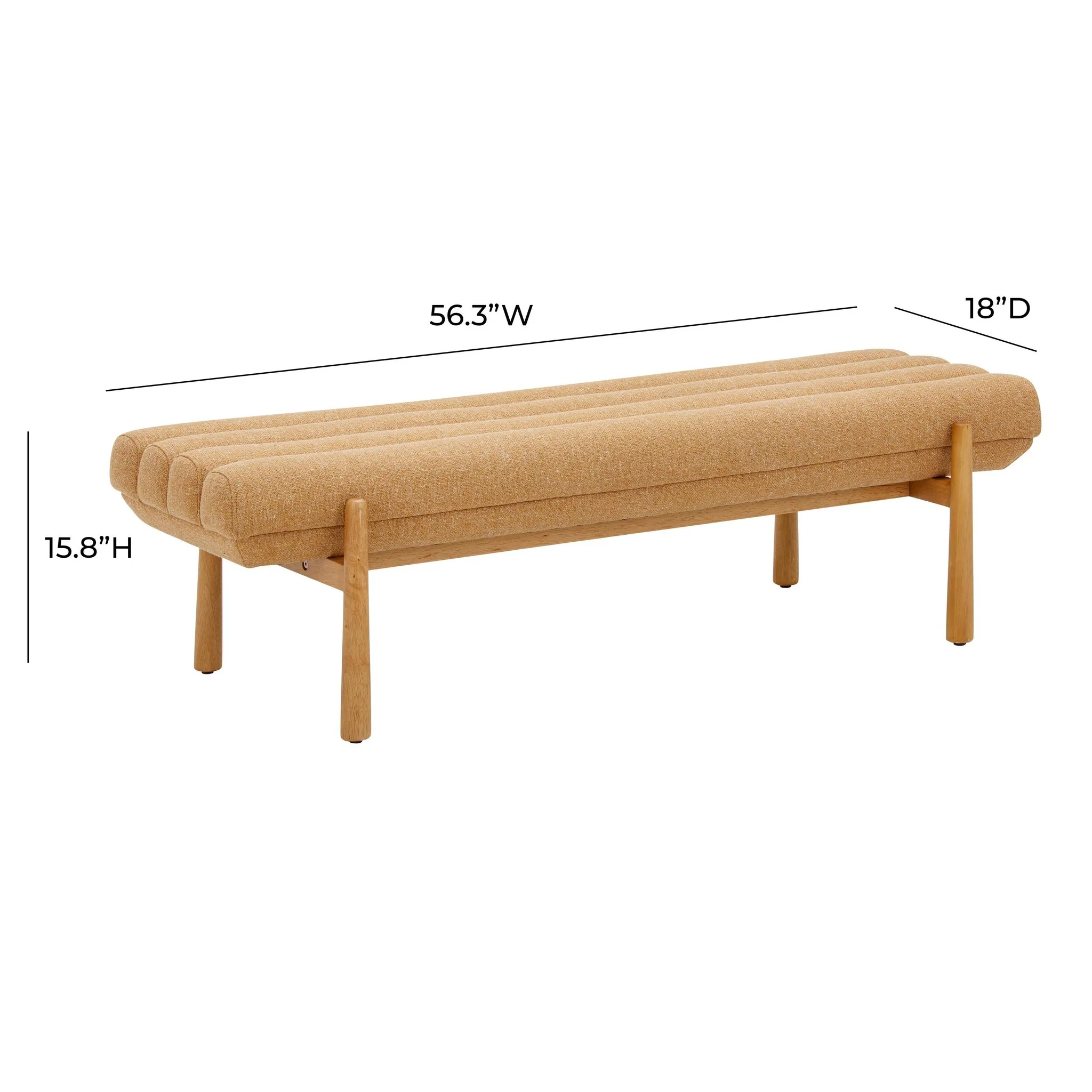 Julianna Sunflower Yellow Heavy Linen Bench - Image 6