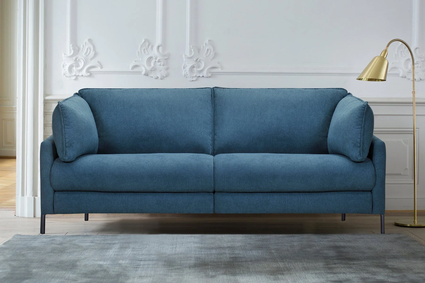 Juliett 80" Modern Blue Fabric Sofa with Power Footrest - Image 8